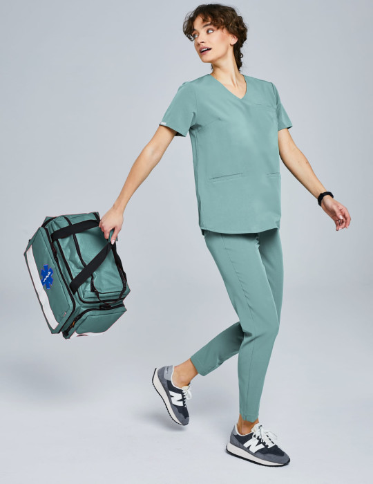 Spodnie Damskie Basic - DUSTY GREEN