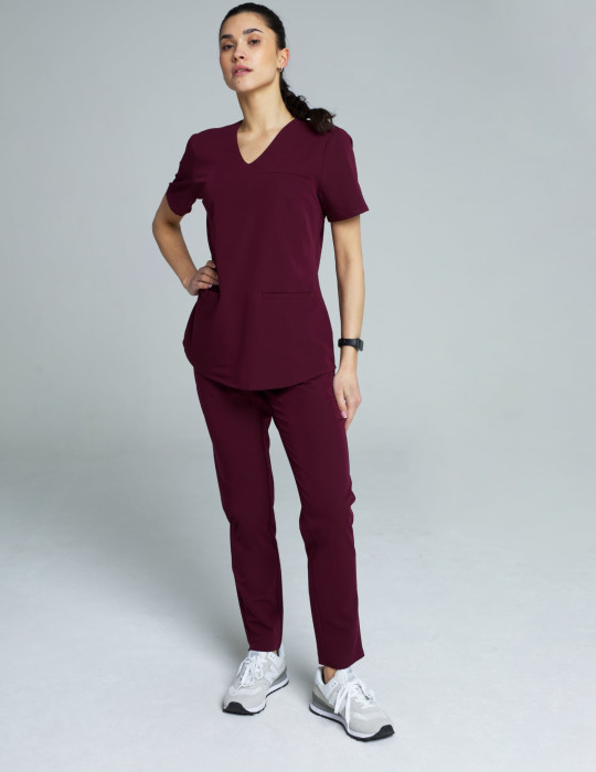 Spodnie damskie Basic - BURGUNDY