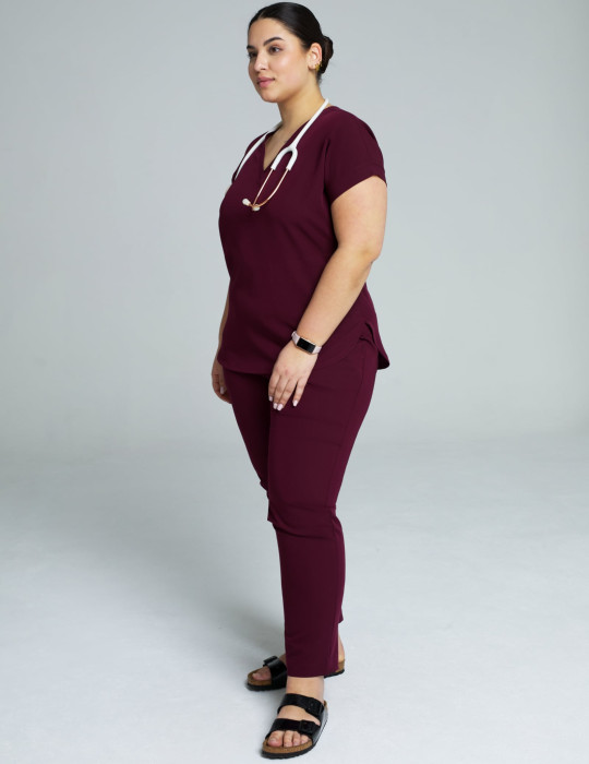 Spodnie damskie Basic - BURGUNDY