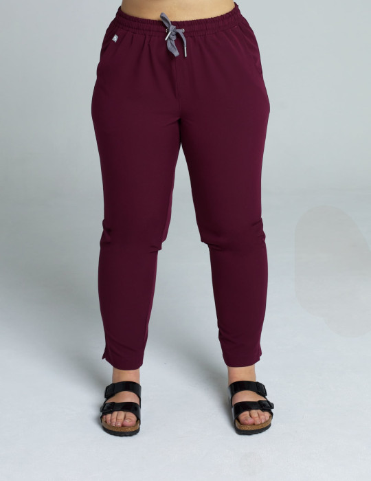 Spodnie damskie Basic - BURGUNDY