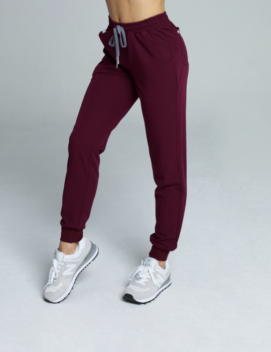 Spodnie Joggery Damskie - BURGUNDY