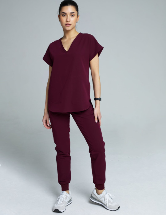 Spodnie Joggery Damskie - BURGUNDY