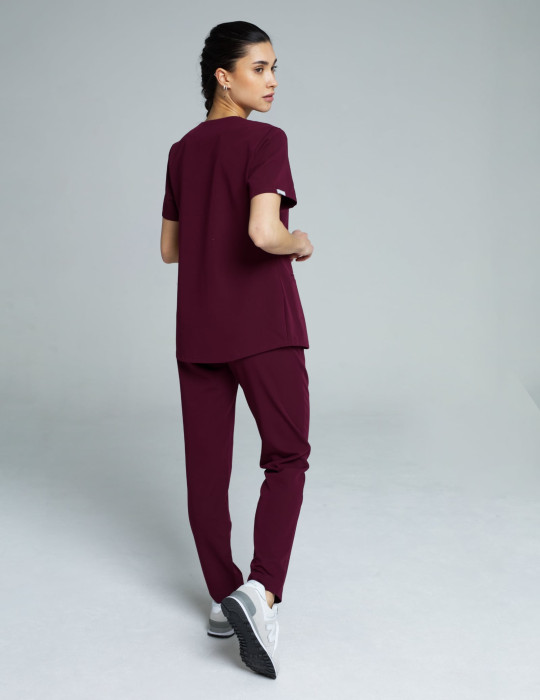 Spodnie damskie Basic - BURGUNDY