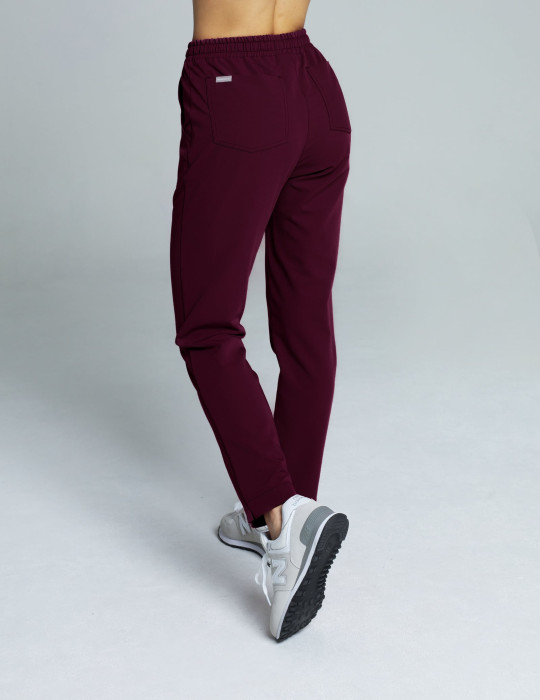 Spodnie damskie Basic - BURGUNDY