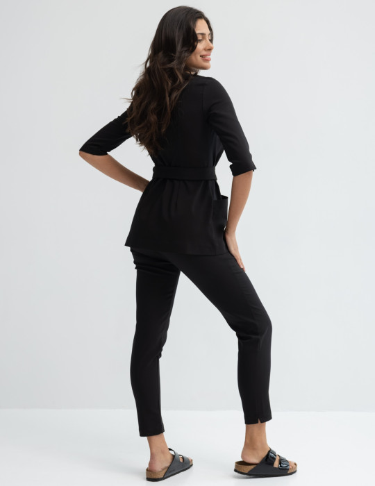 Női Orvosi Nadrág Slim Fit - TRUE BLACK