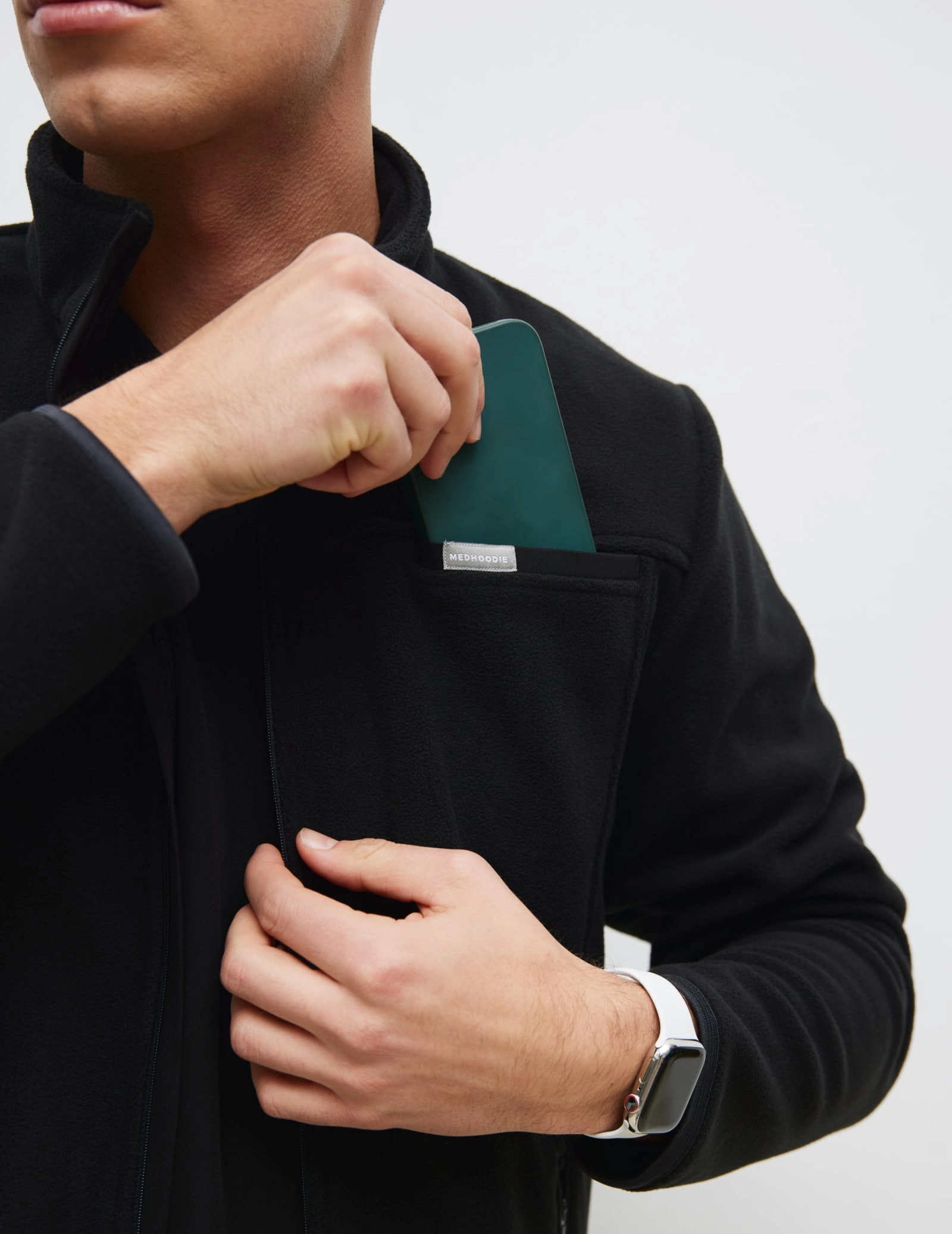 Férfi Polár Dzseki COZY HEAT - BLACK