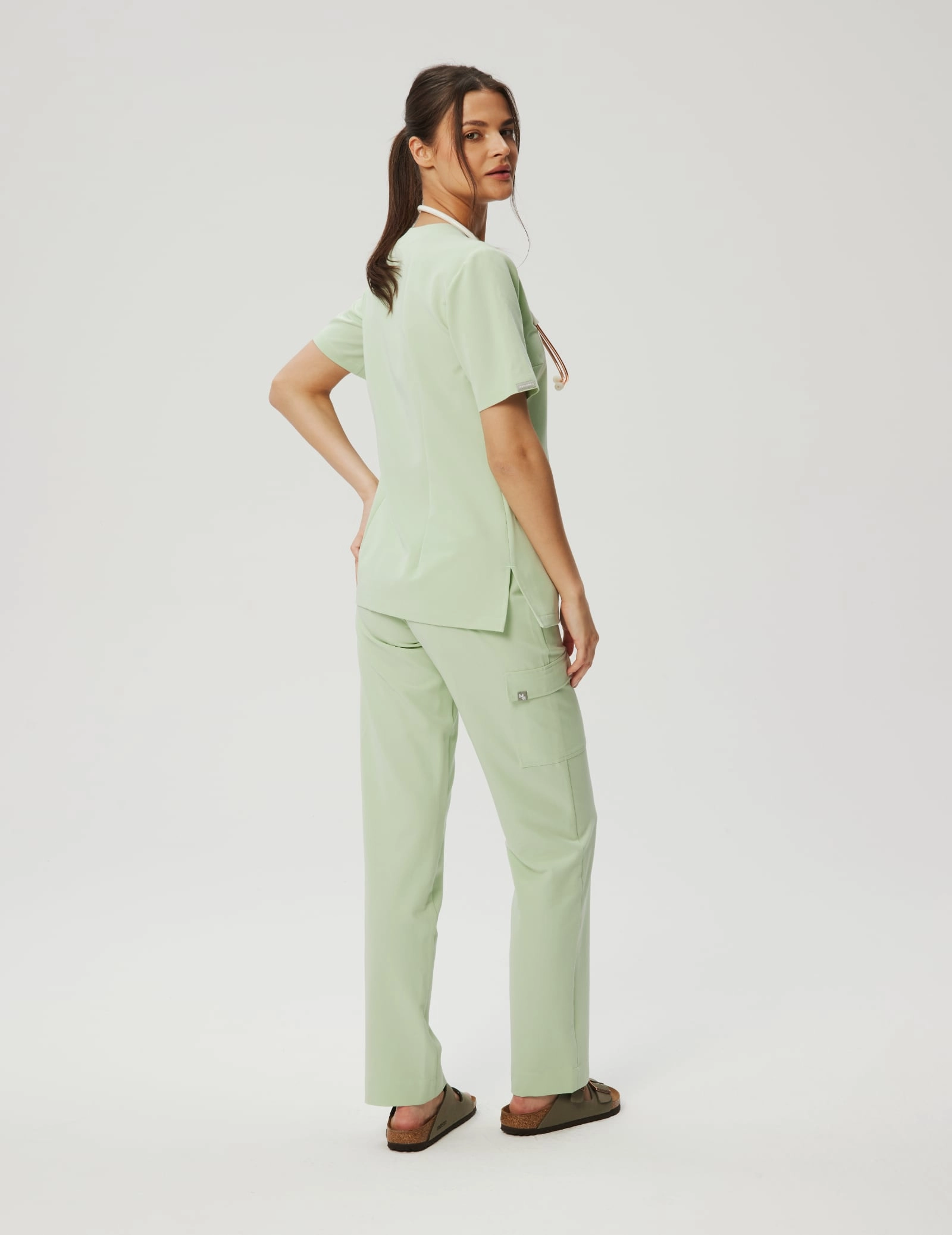 Női Orvosi Nadrág Yoga - MATCHA LATTE