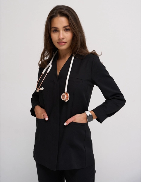 Női Orvosi Köpeny NELLA - TRUE BLACK