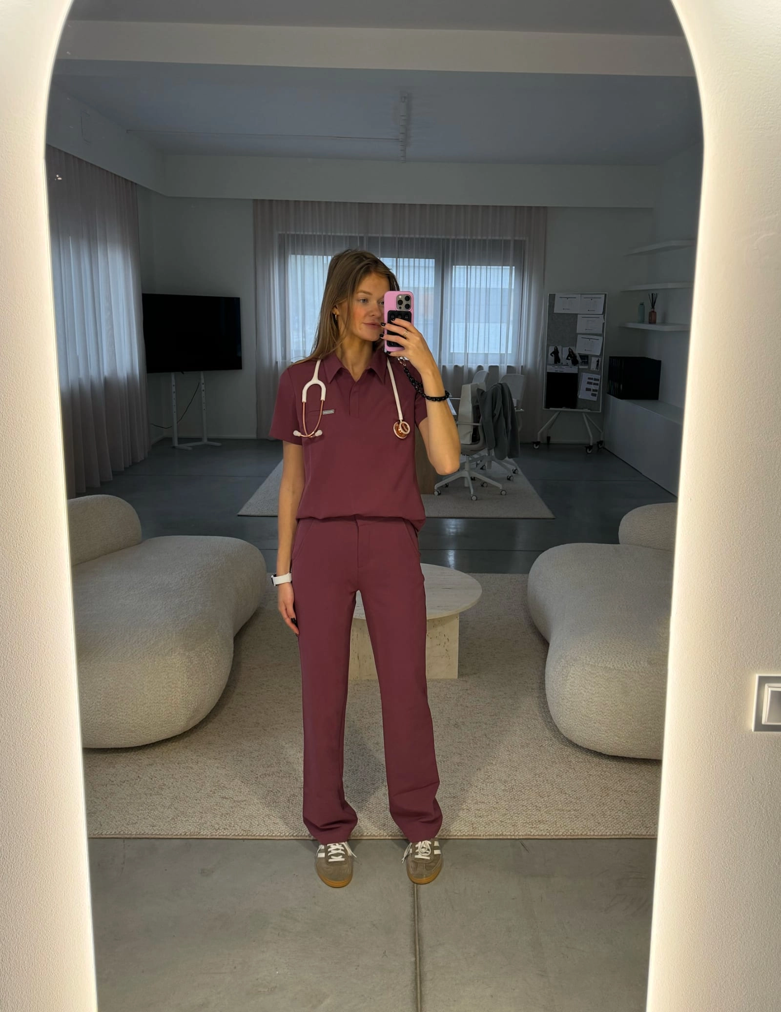 Női Orvosi Galléros Polo - MULLED WINE