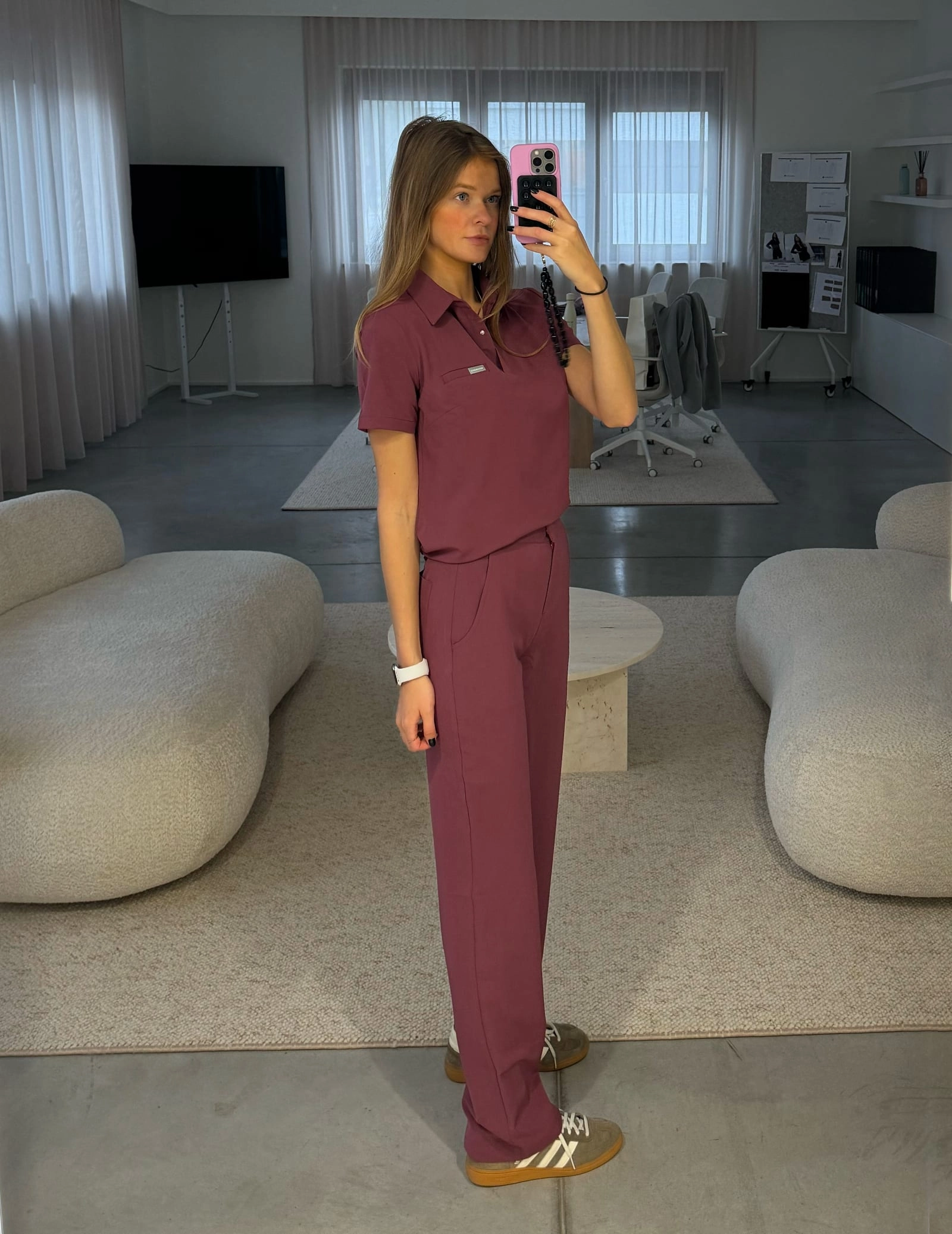 Női Orvosi Galléros Polo - MULLED WINE