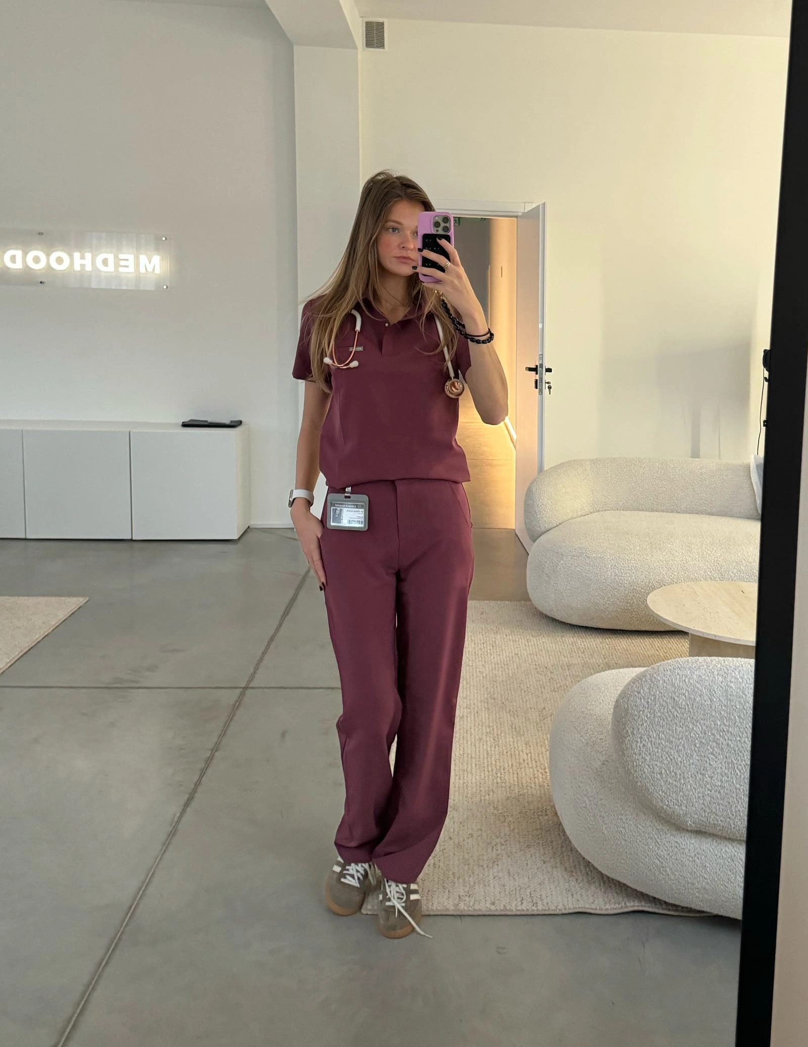 Női Orvosi Galléros Polo - MULLED WINE