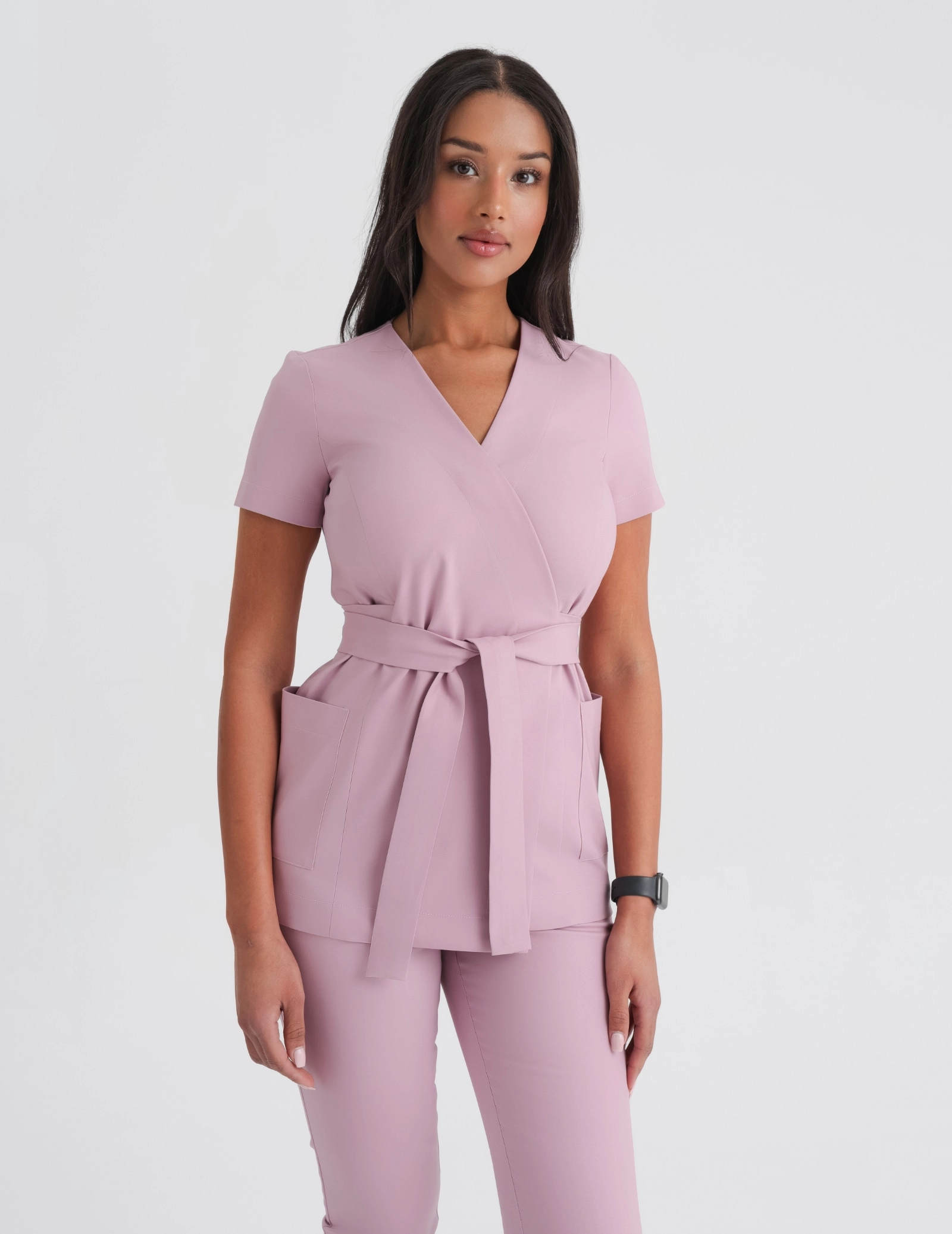 Női Orvosi Felső Kötős Auri - FRENCH PINK