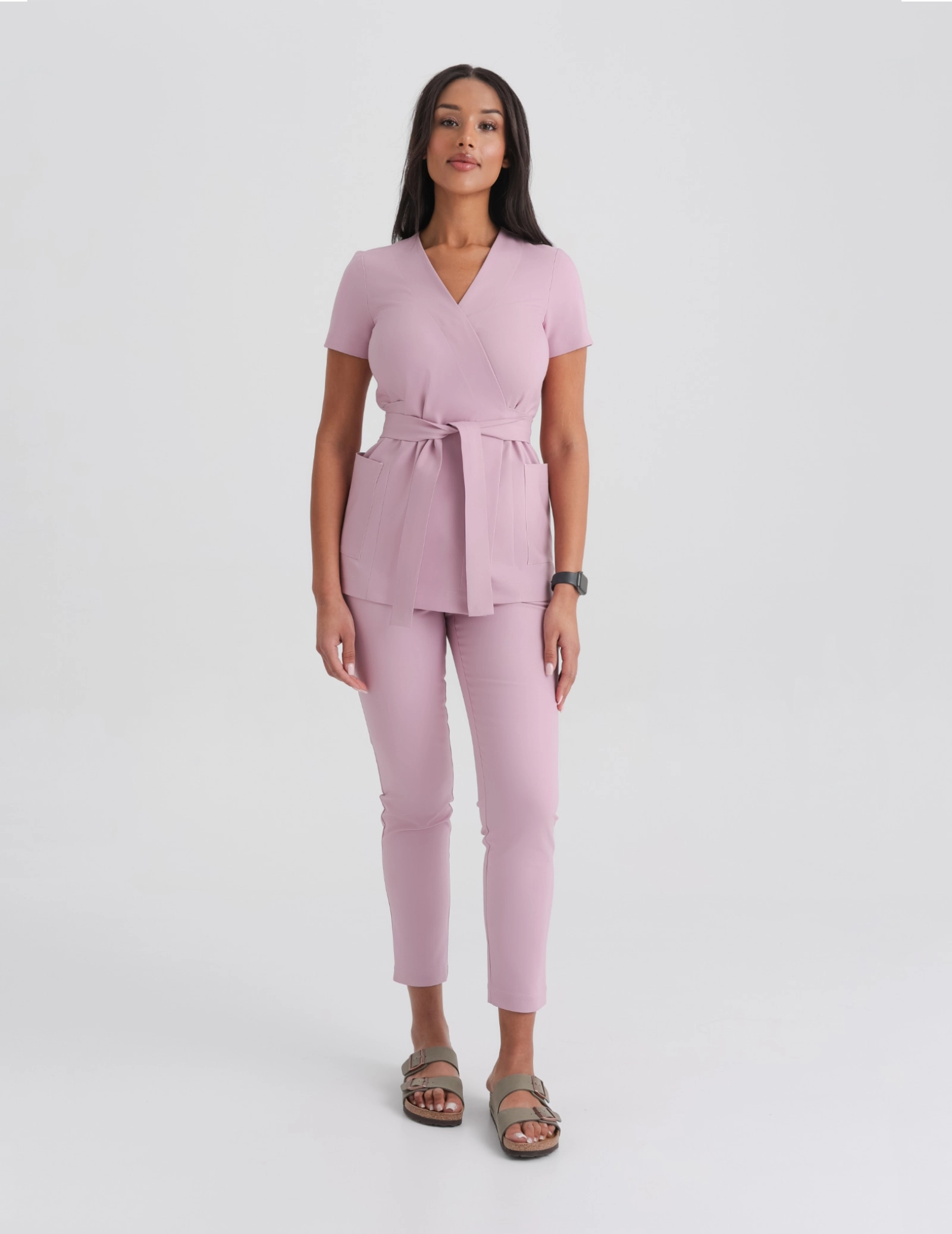 Női Orvosi Felső Kötős Auri - FRENCH PINK