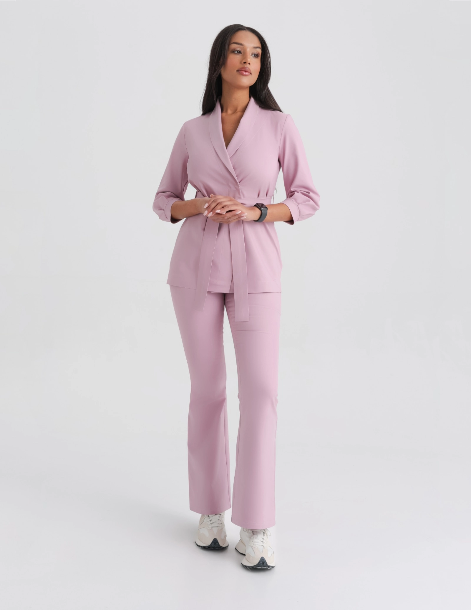 Női Orvosi Nadrág Flare - FRENCH PINK