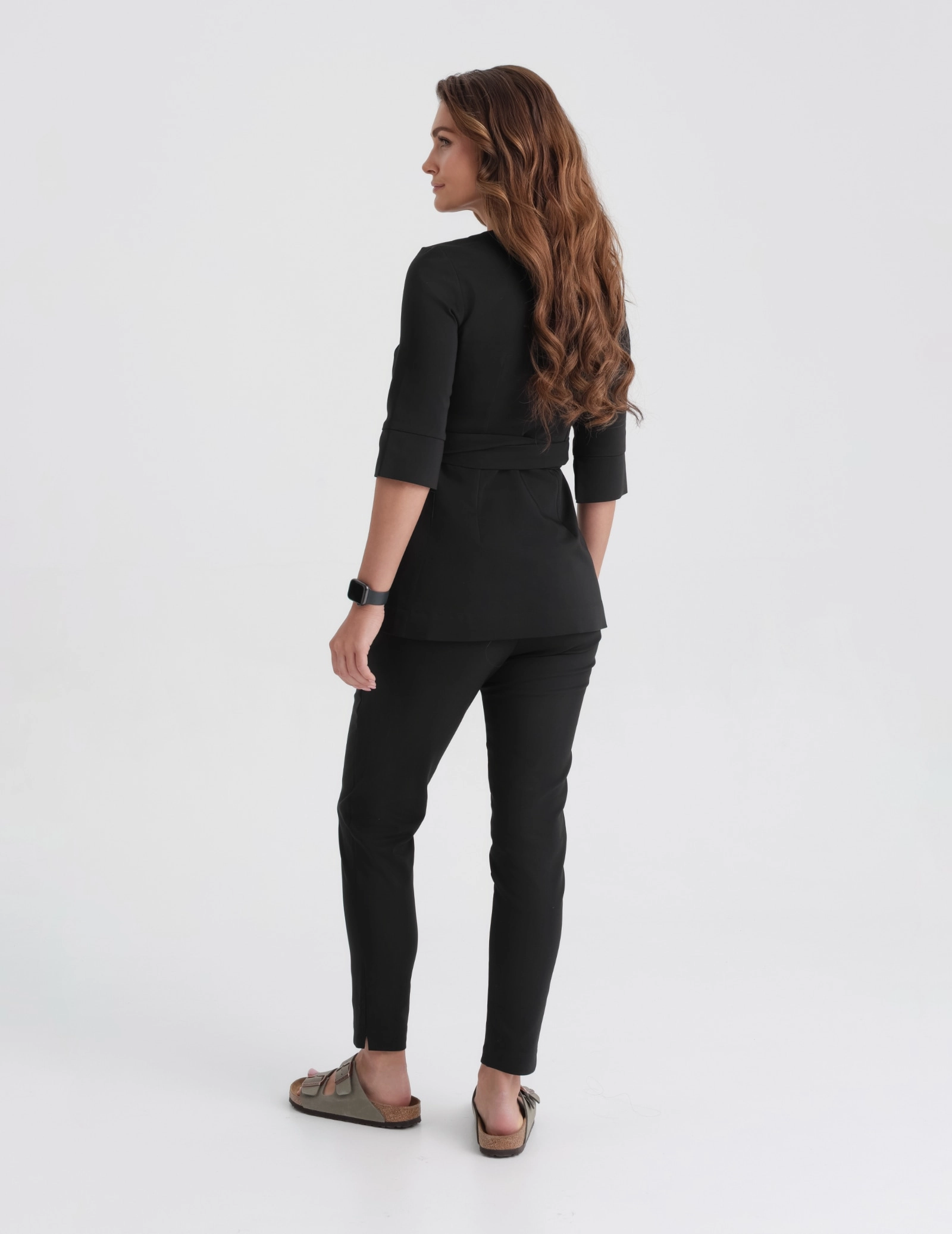 Női Orvosi Nadrág Slim Fit - TRUE BLACK