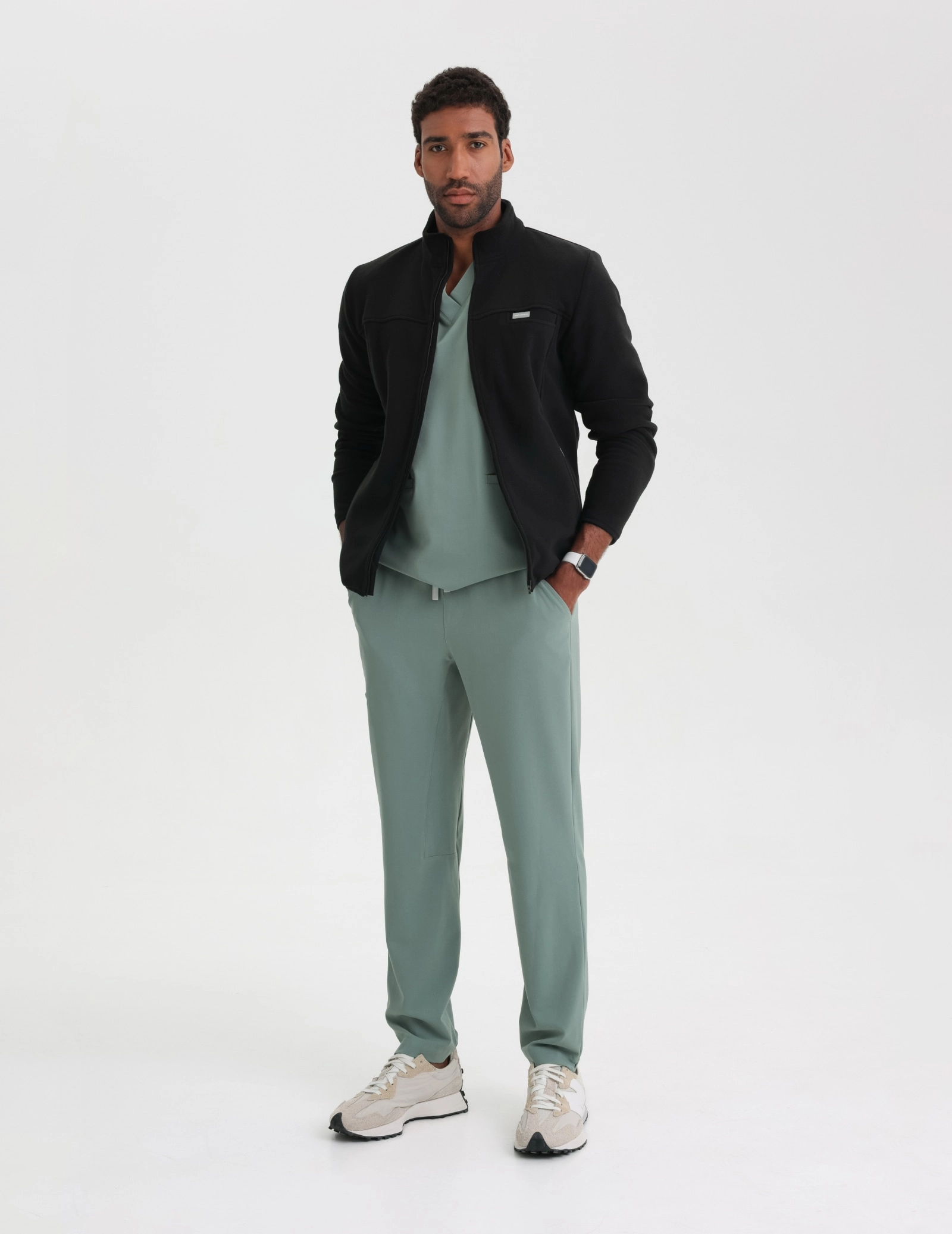 Férfi Orvosi Nadrág Basic - DUSTY GREEN