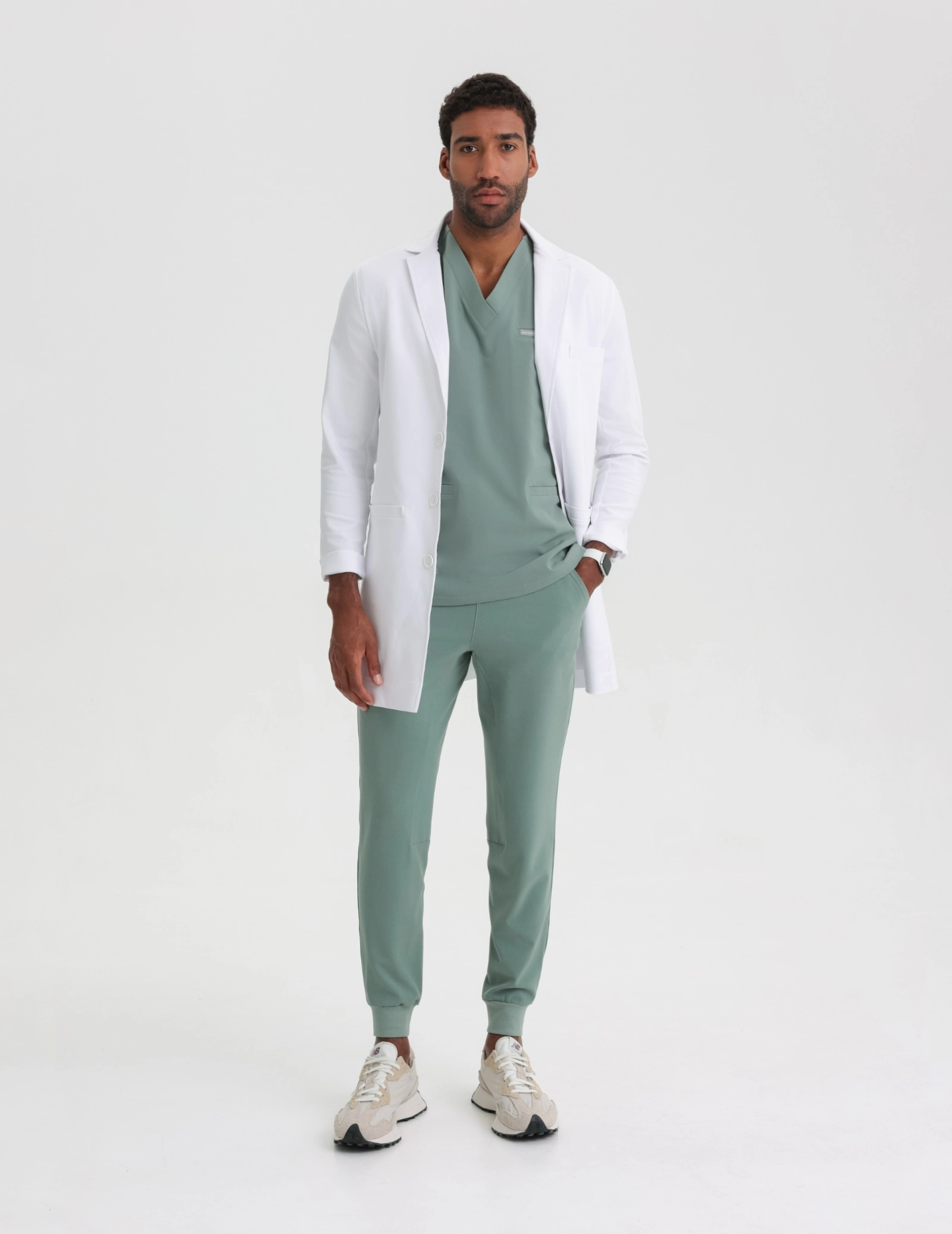 Férfi Orvosi Nadrág Jogger - DUSTY GREEN