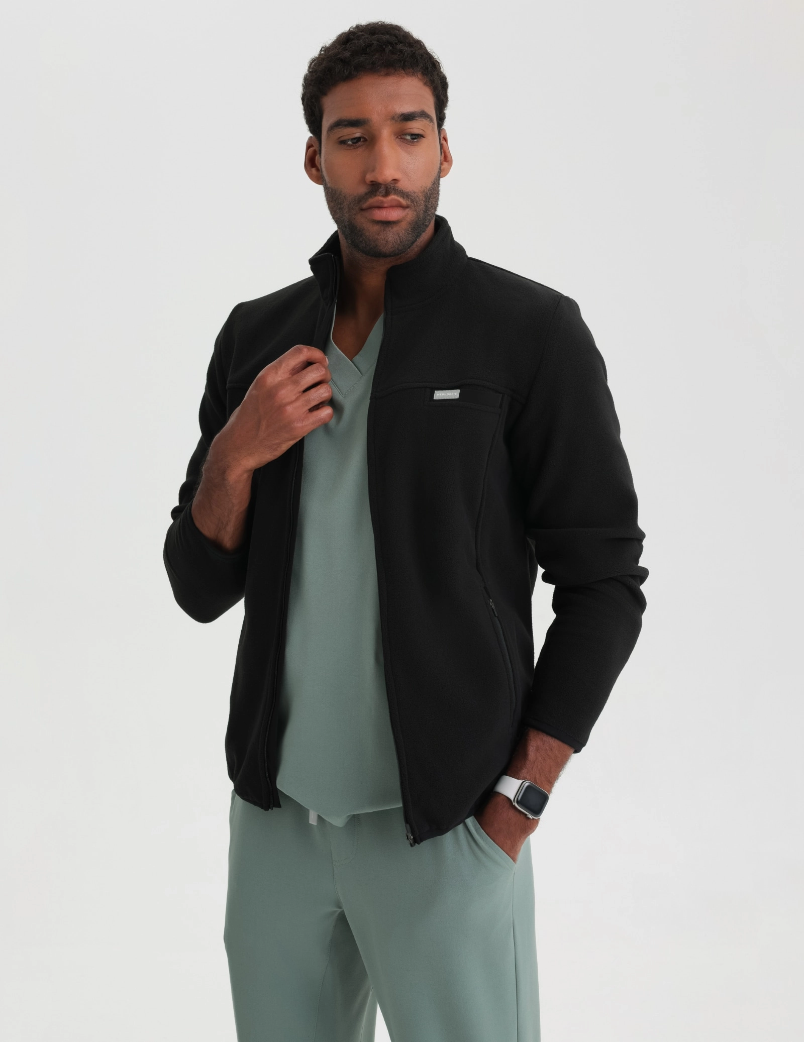 Férfi Polár Dzseki COZY HEAT - BLACK