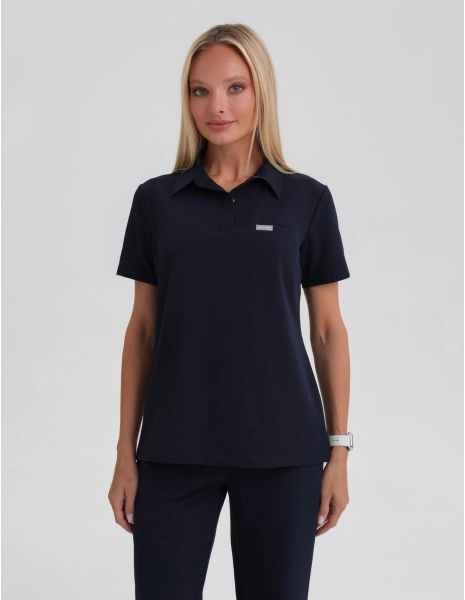 Női Orvosi Galléros Polo - DARK NAVY