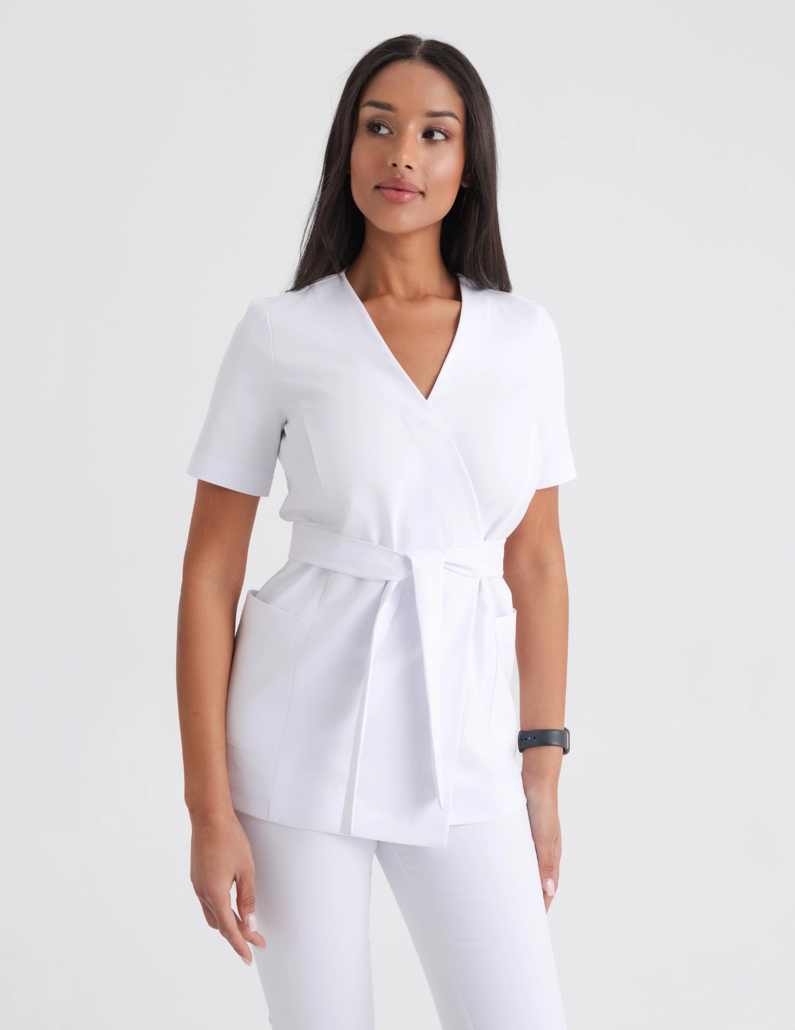 Női Orvosi Felső Kötős Auri - WHITE