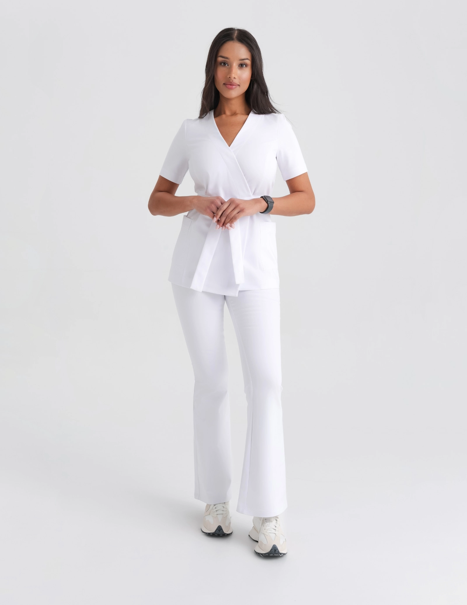 Női Orvosi Felső Kötős Auri - WHITE