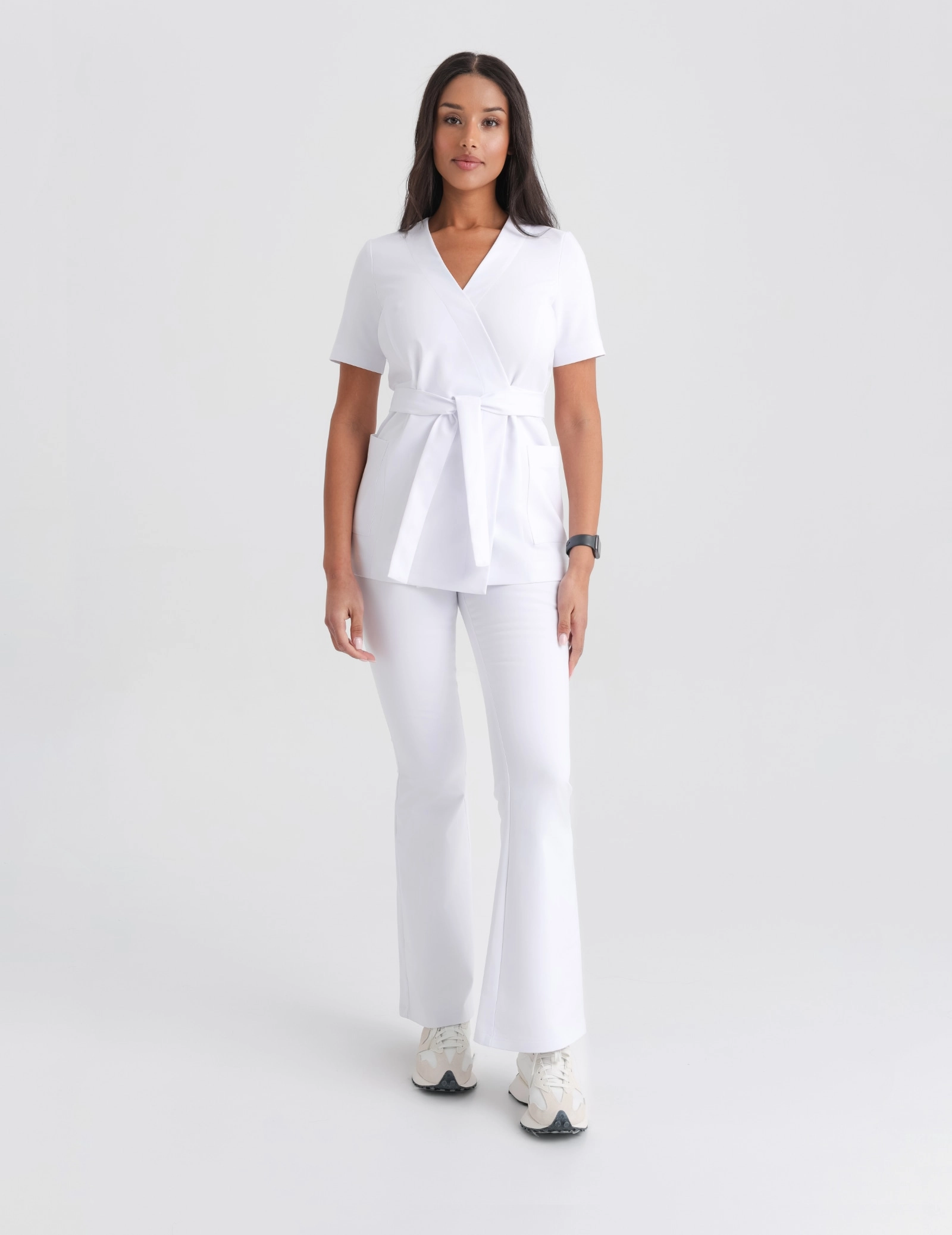 Női Orvosi Felső Kötős Auri - WHITE