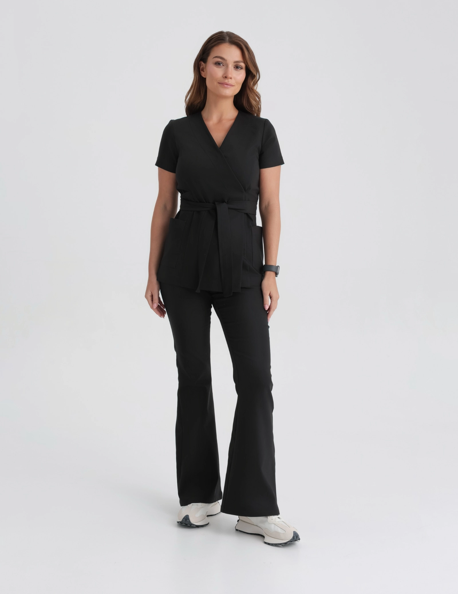 Női Orvosi Felső Kötős Auri - TRUE BLACK