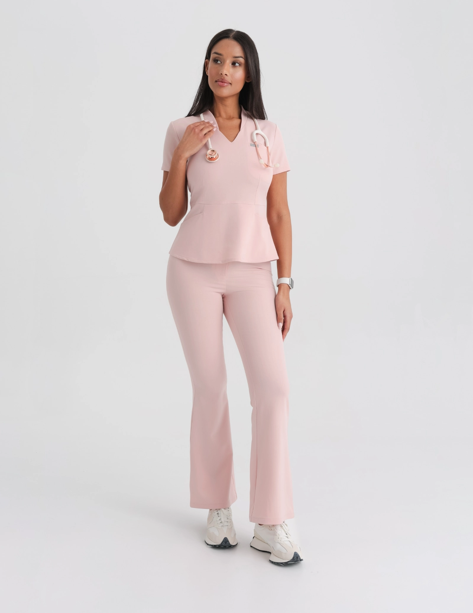 Női Orvosi Nadrág Flare - DUSTY ROSE