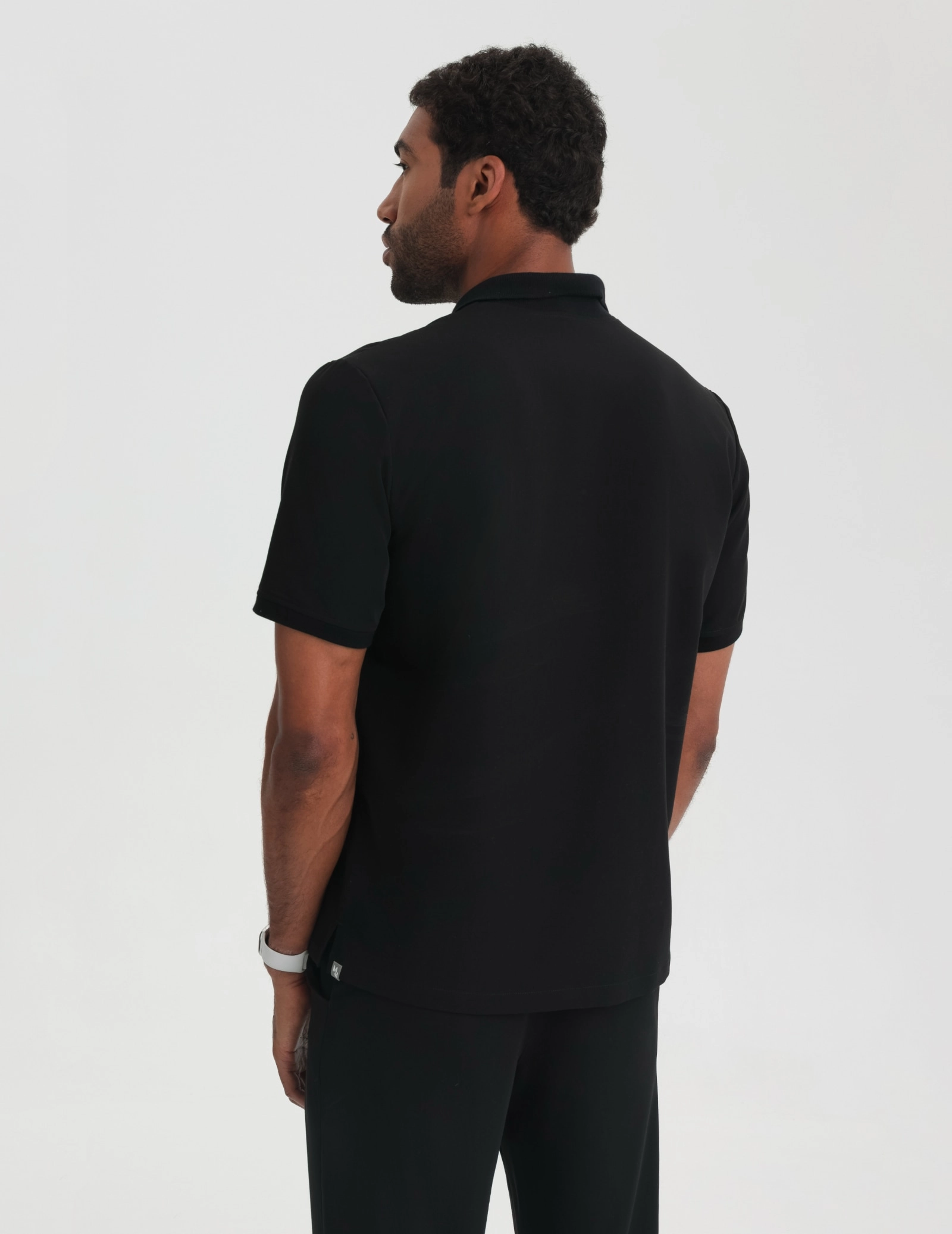 Férfi Orvosi Galléros Polo – BLACK