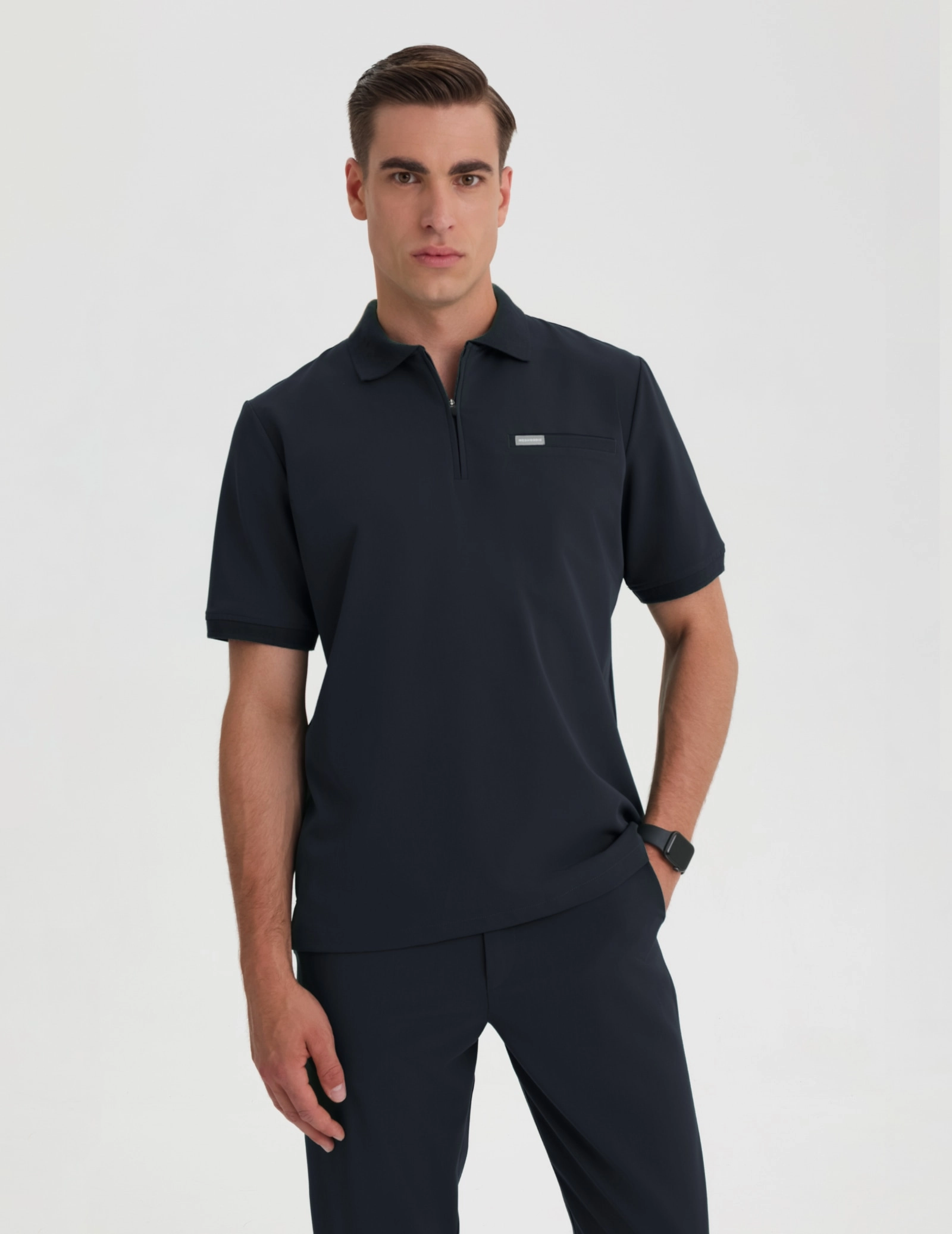 Férfi Orvosi Galléros Polo – MIDNIGHT BLUE