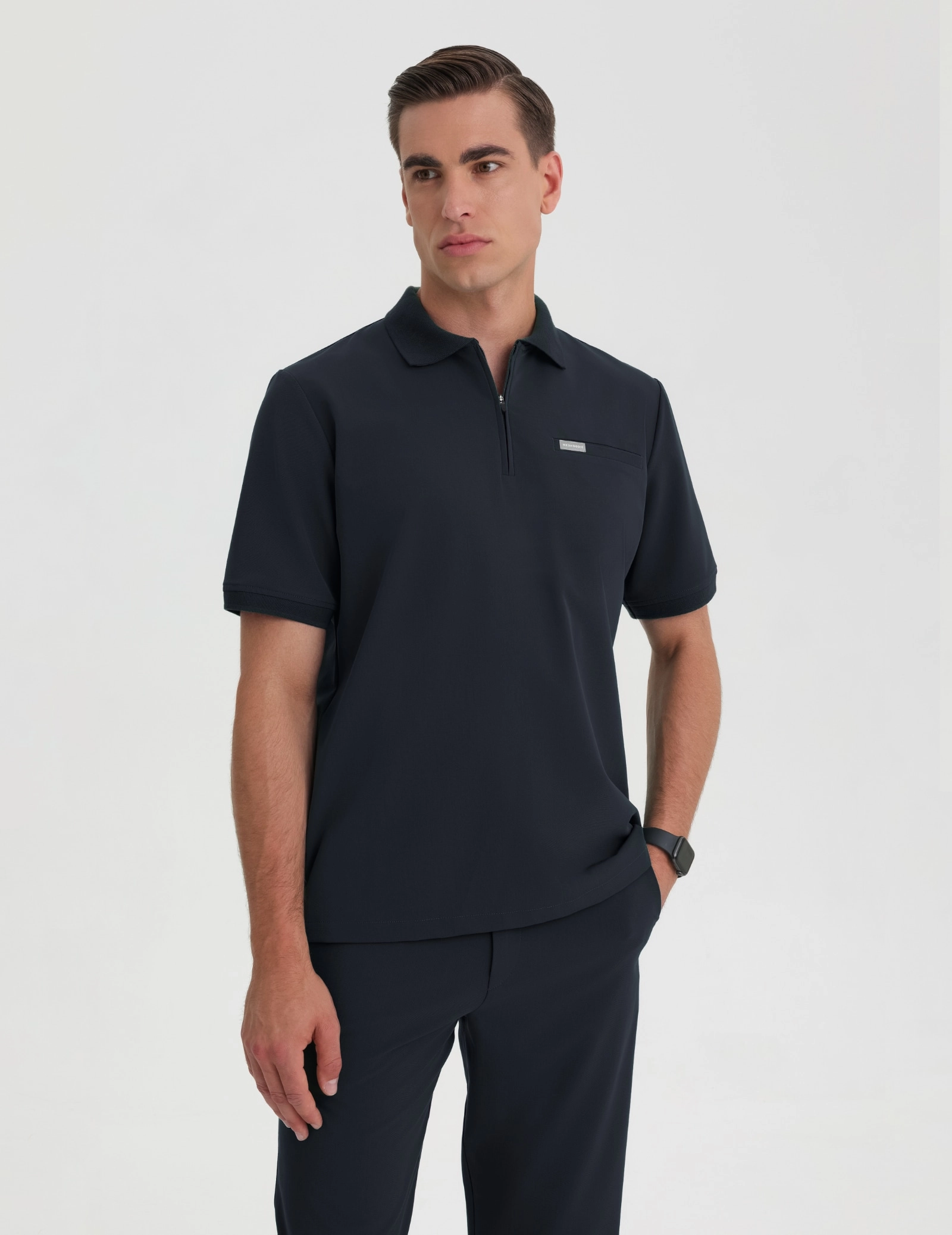 Férfi Orvosi Galléros Polo – MIDNIGHT BLUE