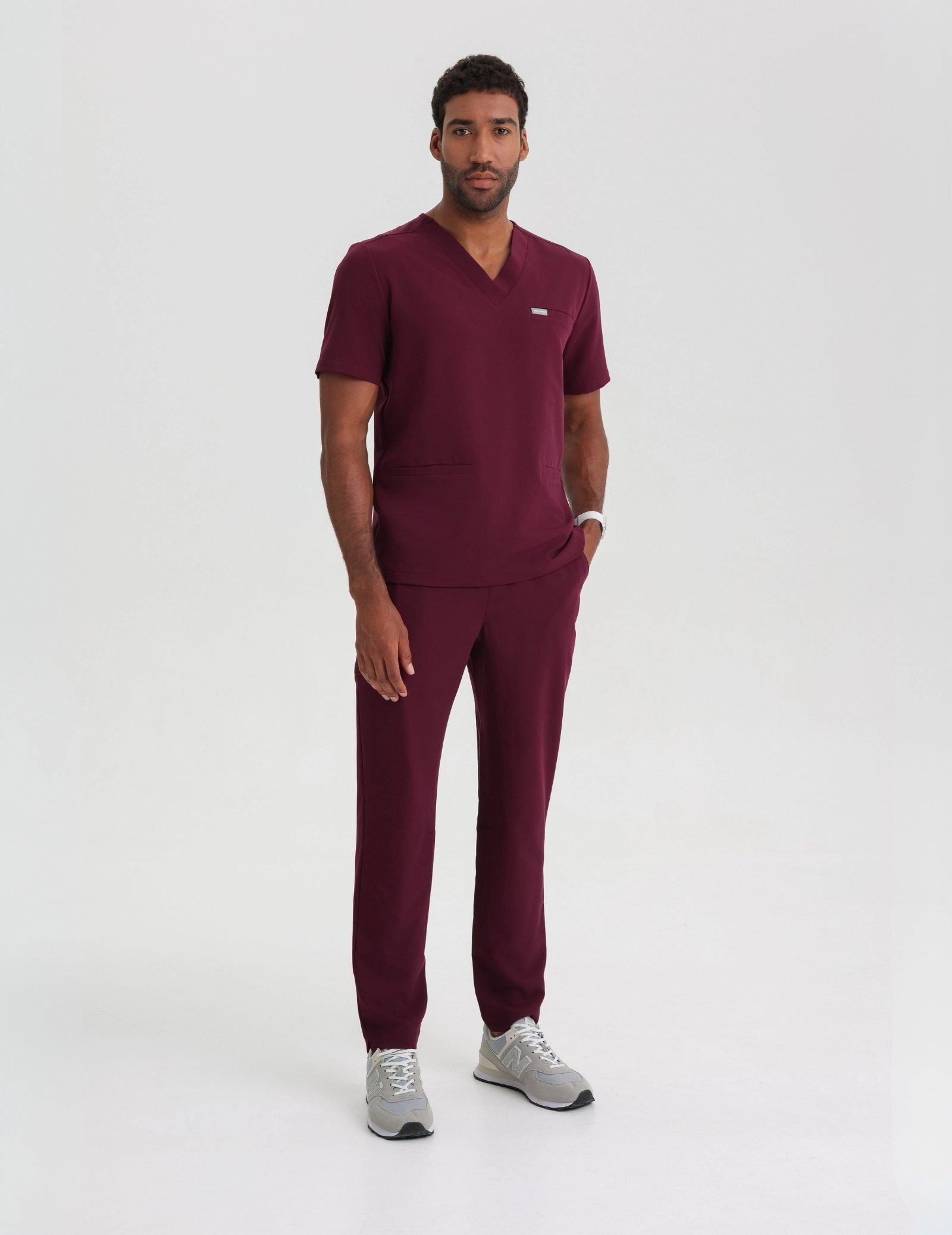 Férfi Orvosi Nadrág Basic - BURGUNDY