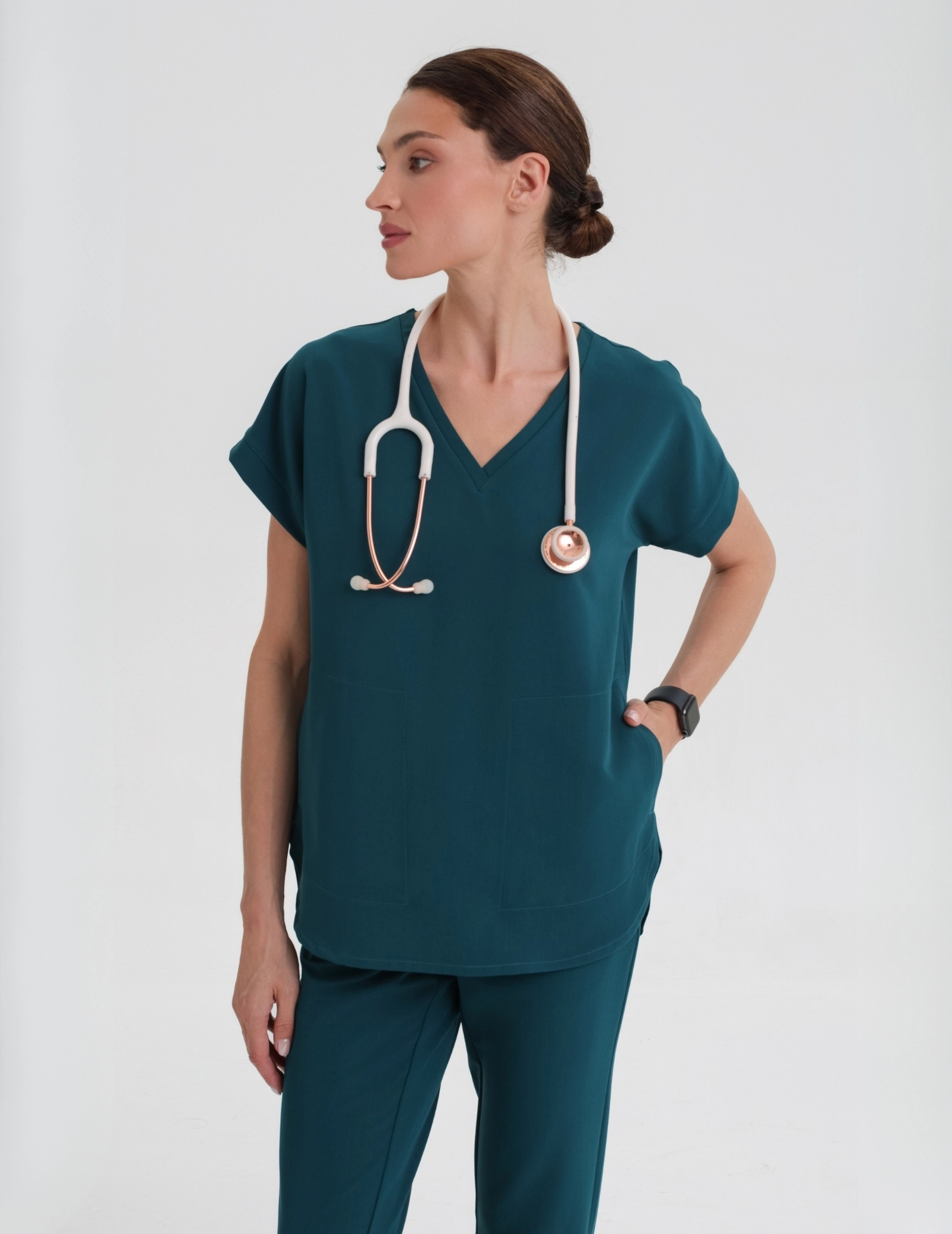 Női Orvosi Felső Kendall - DEEP GREEN