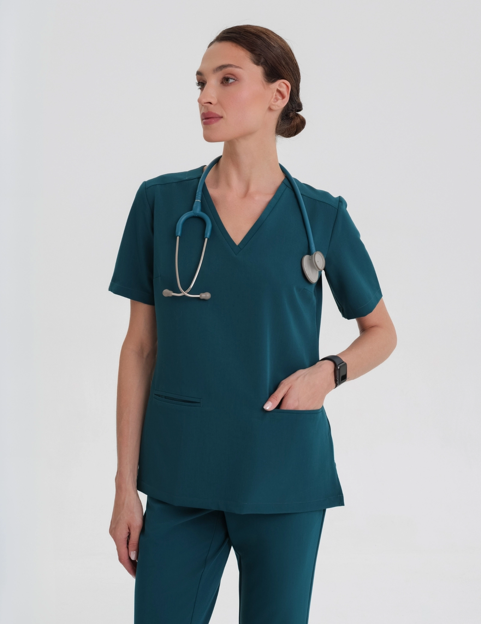 Női Orvosi Felső Casy - DEEP GREEN