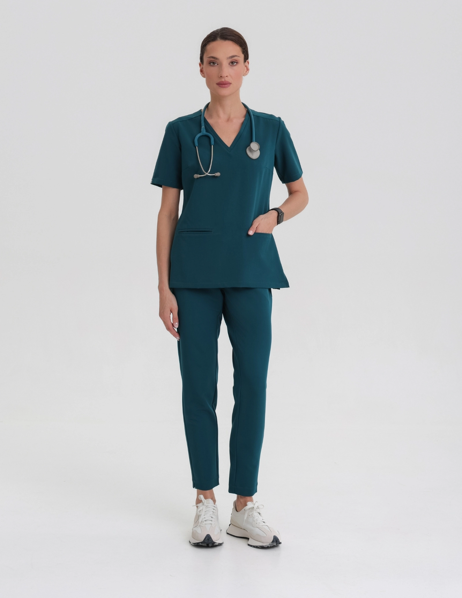 Női Orvosi Nadrág Basic - DEEP GREEN