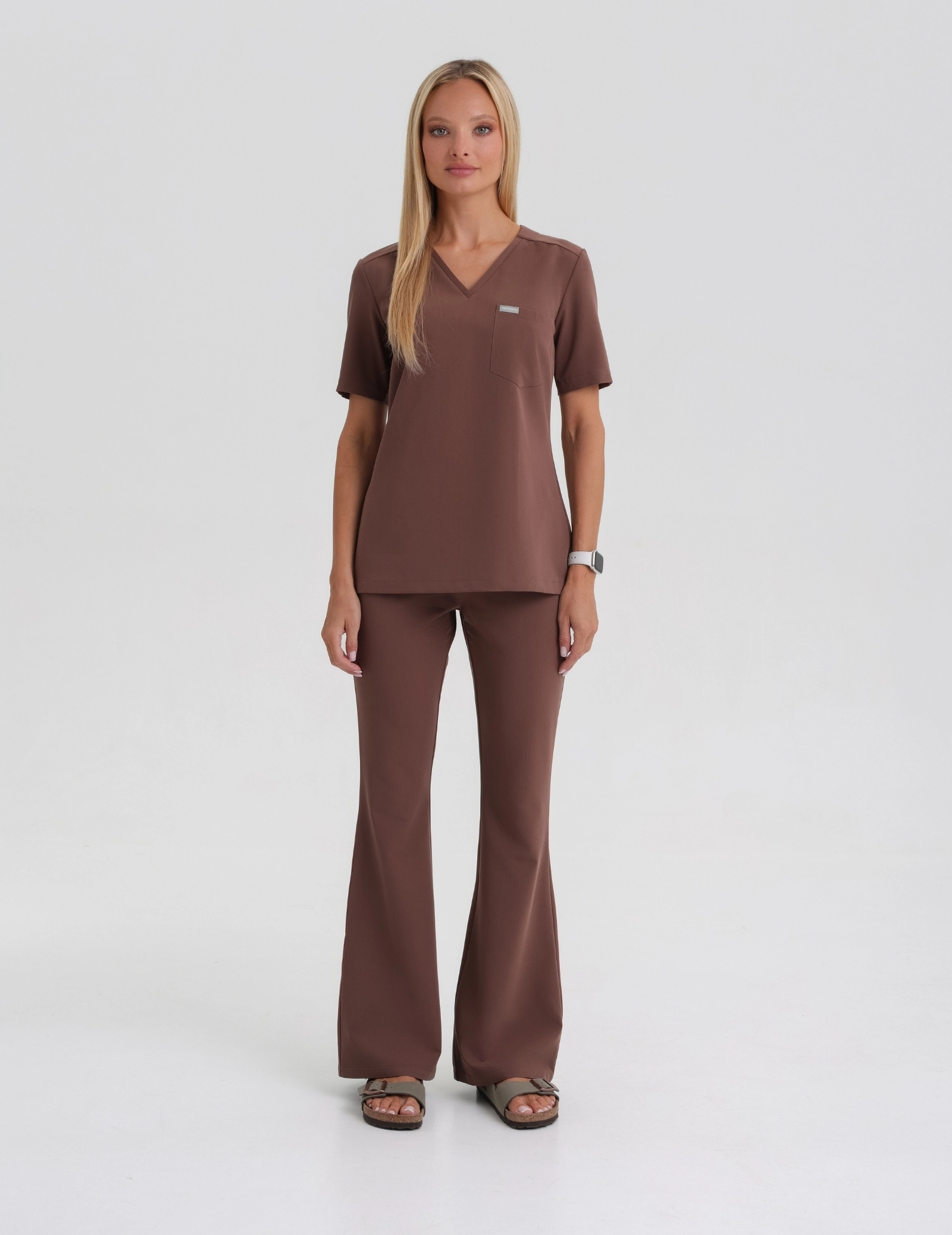 Női Orvosi Felső Raya One Pocket - MILKY BROWN