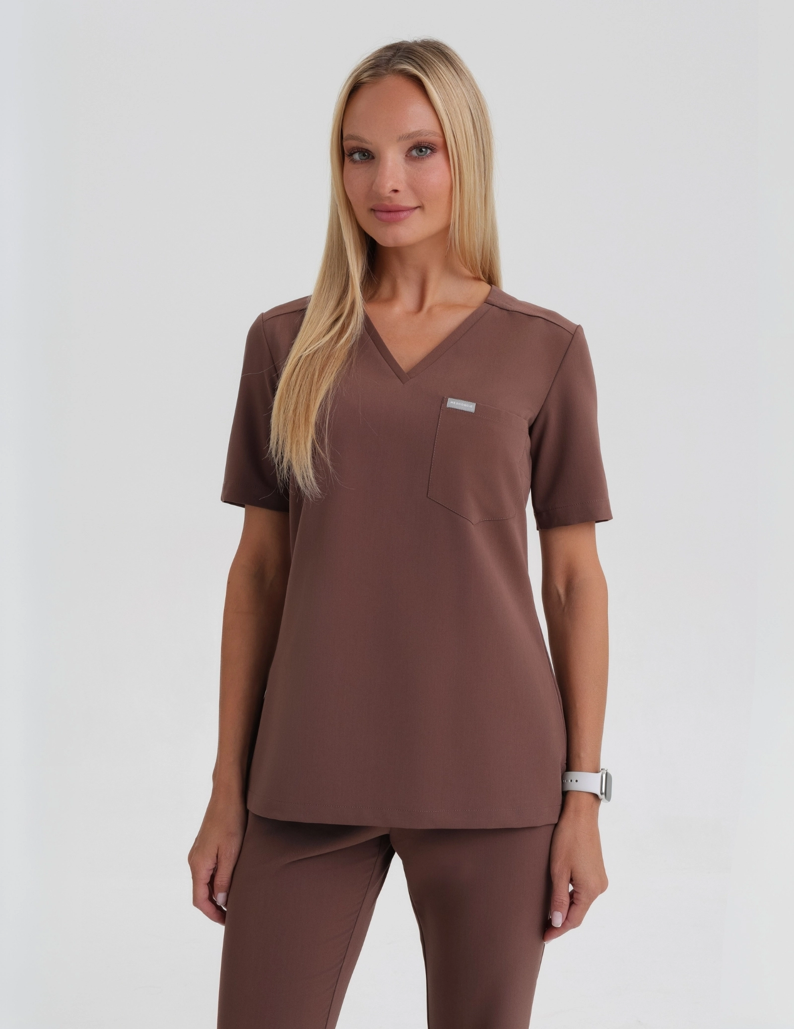 Női Orvosi Felső Raya One Pocket - MILKY BROWN