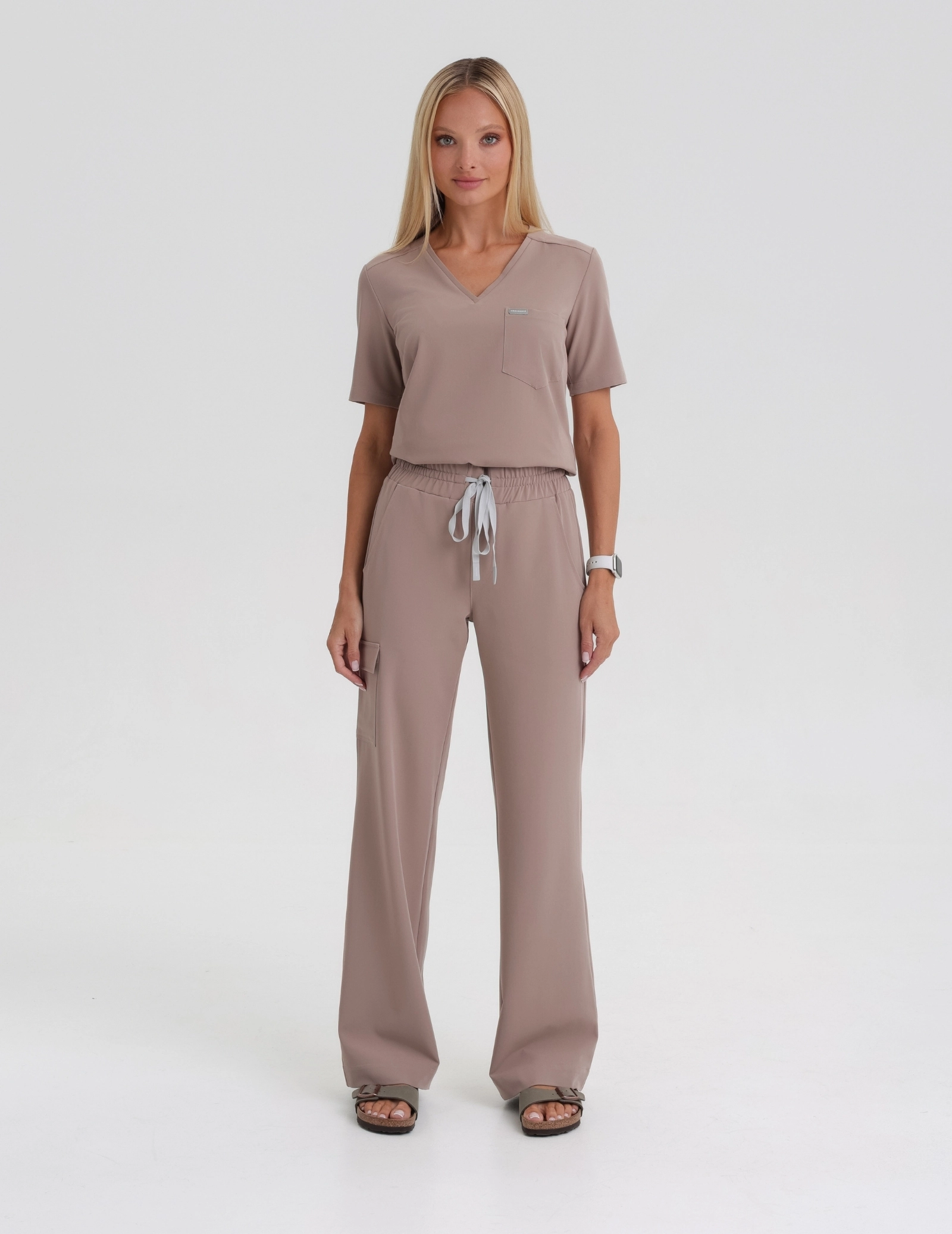 Női Orvosi Nadrág Yoga - BEIGE