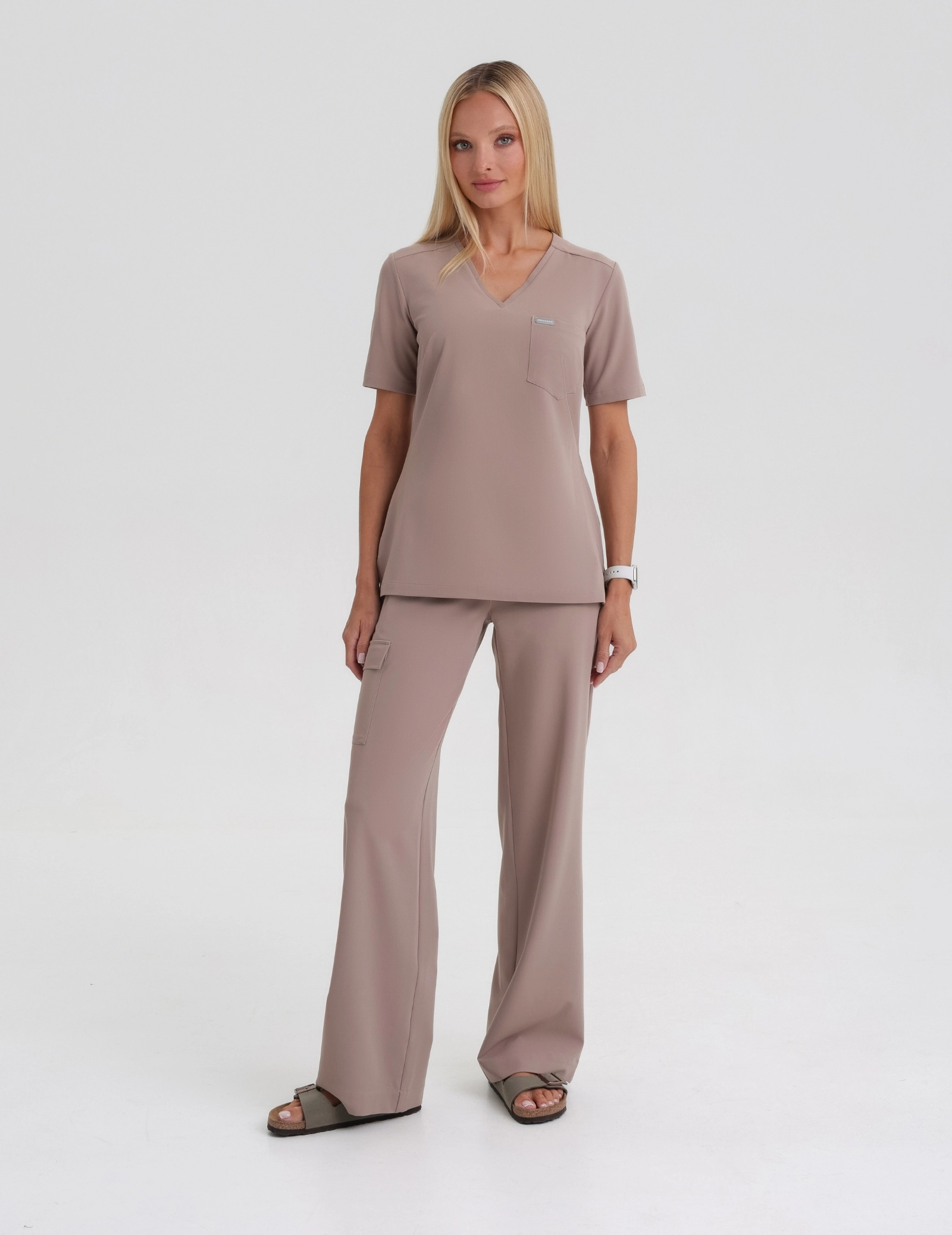 Női Orvosi Nadrág Yoga - BEIGE