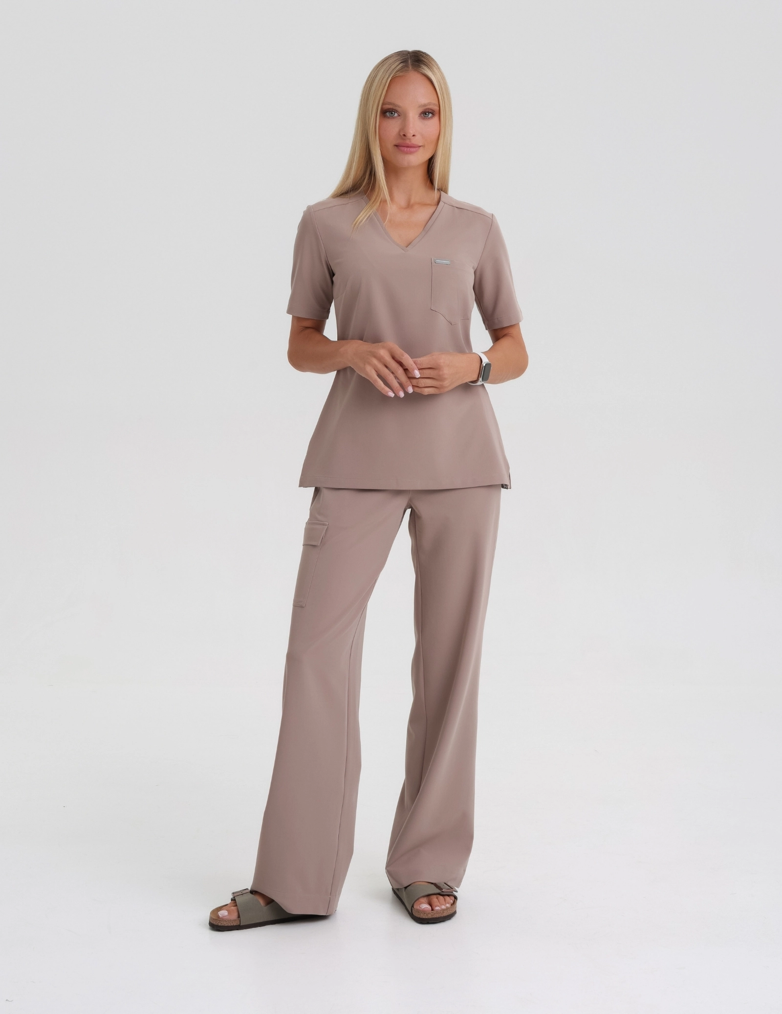 Női Orvosi Nadrág Yoga - BEIGE