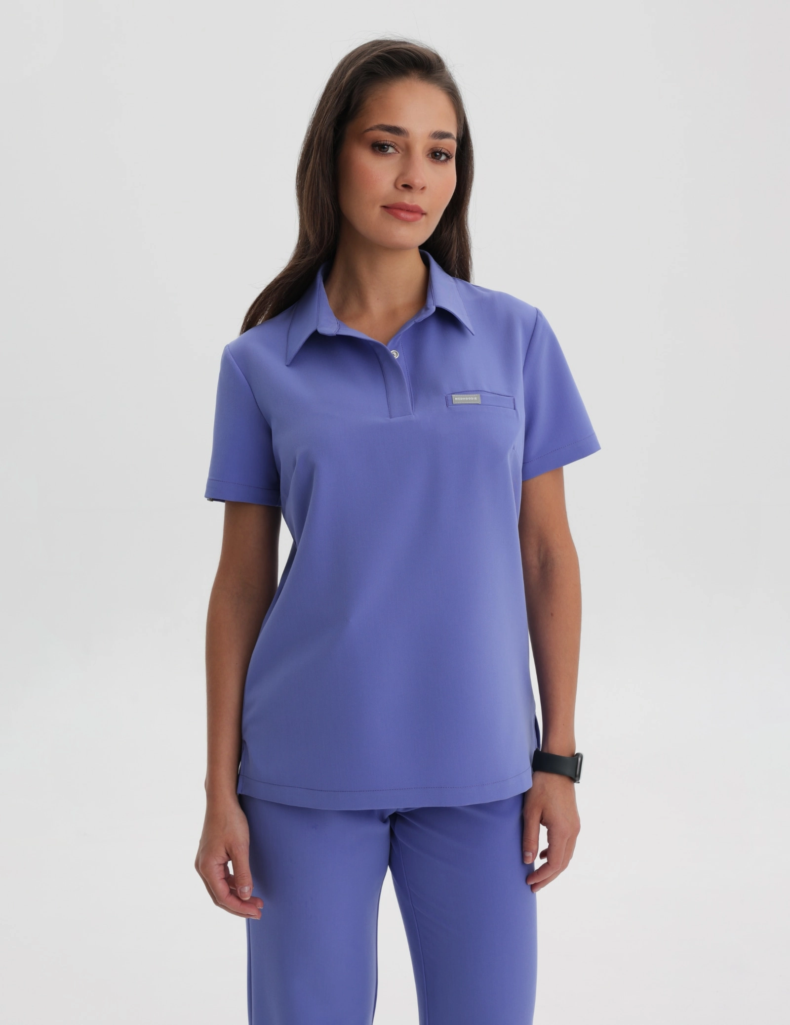 Női Orvosi Galléros Polo - DENIM BLUE