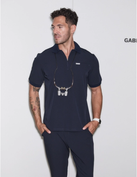 Férfi Orvosi Galléros Polo – MIDNIGHT BLUE
