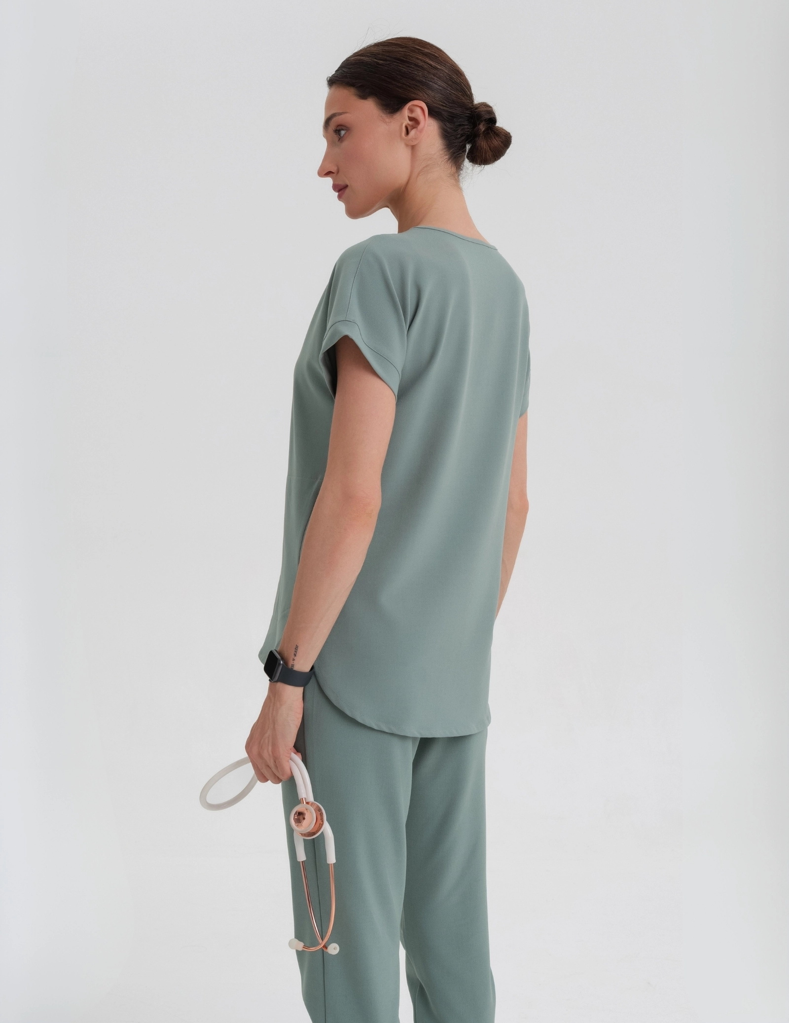 Női Orvosi Felső Kendall - DUSTY GREEN