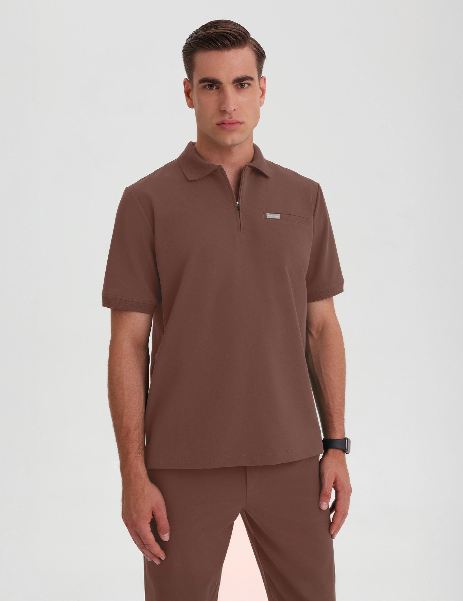 Férfi Orvosi Galléros Polo - MILKY BROWN