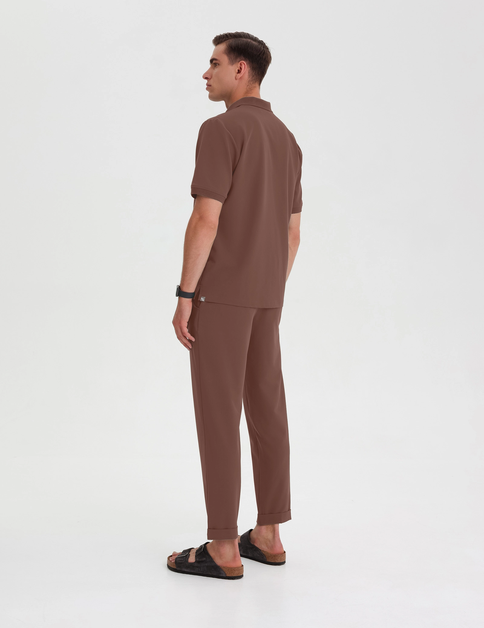 Férfi Orvosi Galléros Polo - MILKY BROWN
