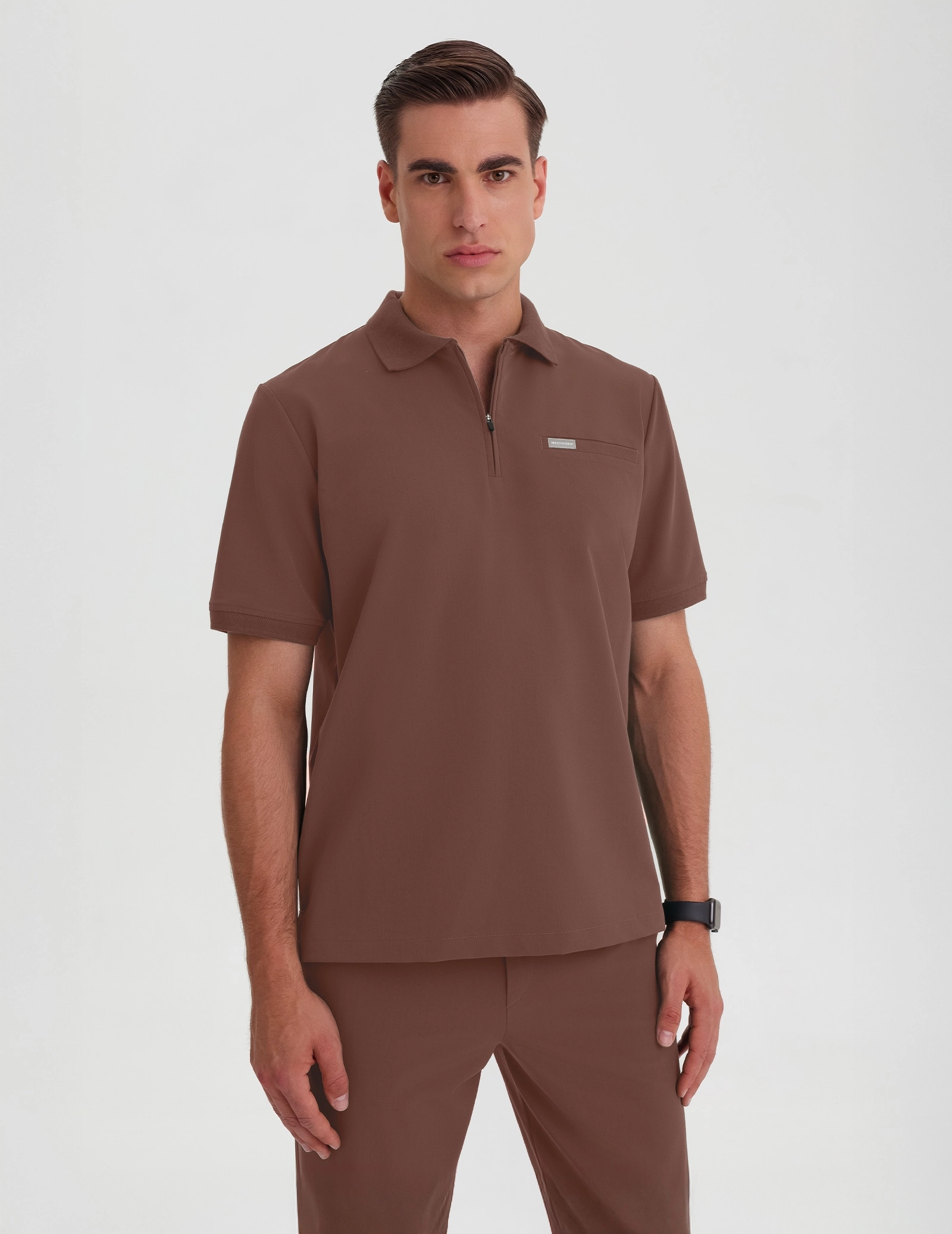 Férfi Orvosi Galléros Polo - MILKY BROWN
