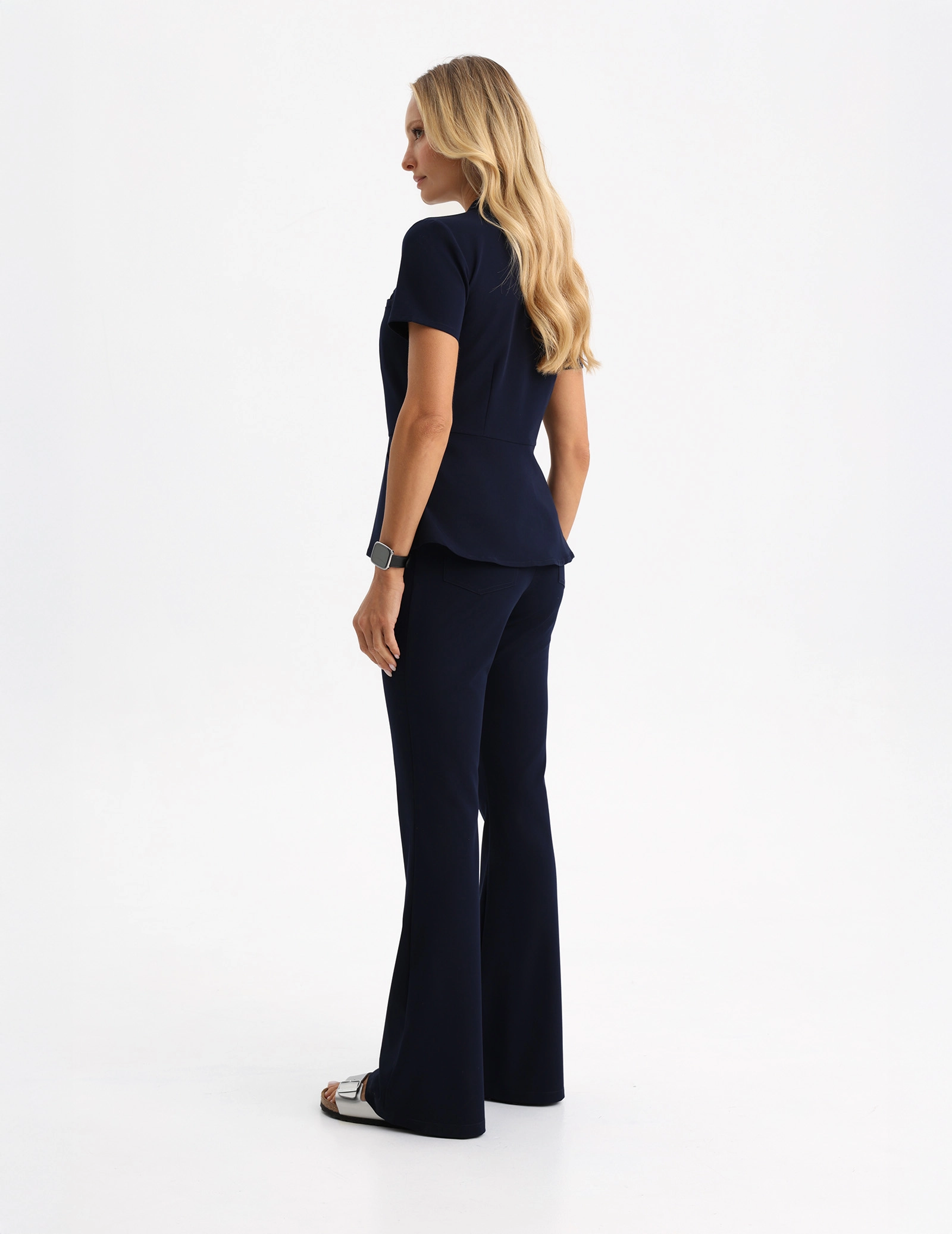 Női Orvosi Nadrág Flare - DARK NAVY