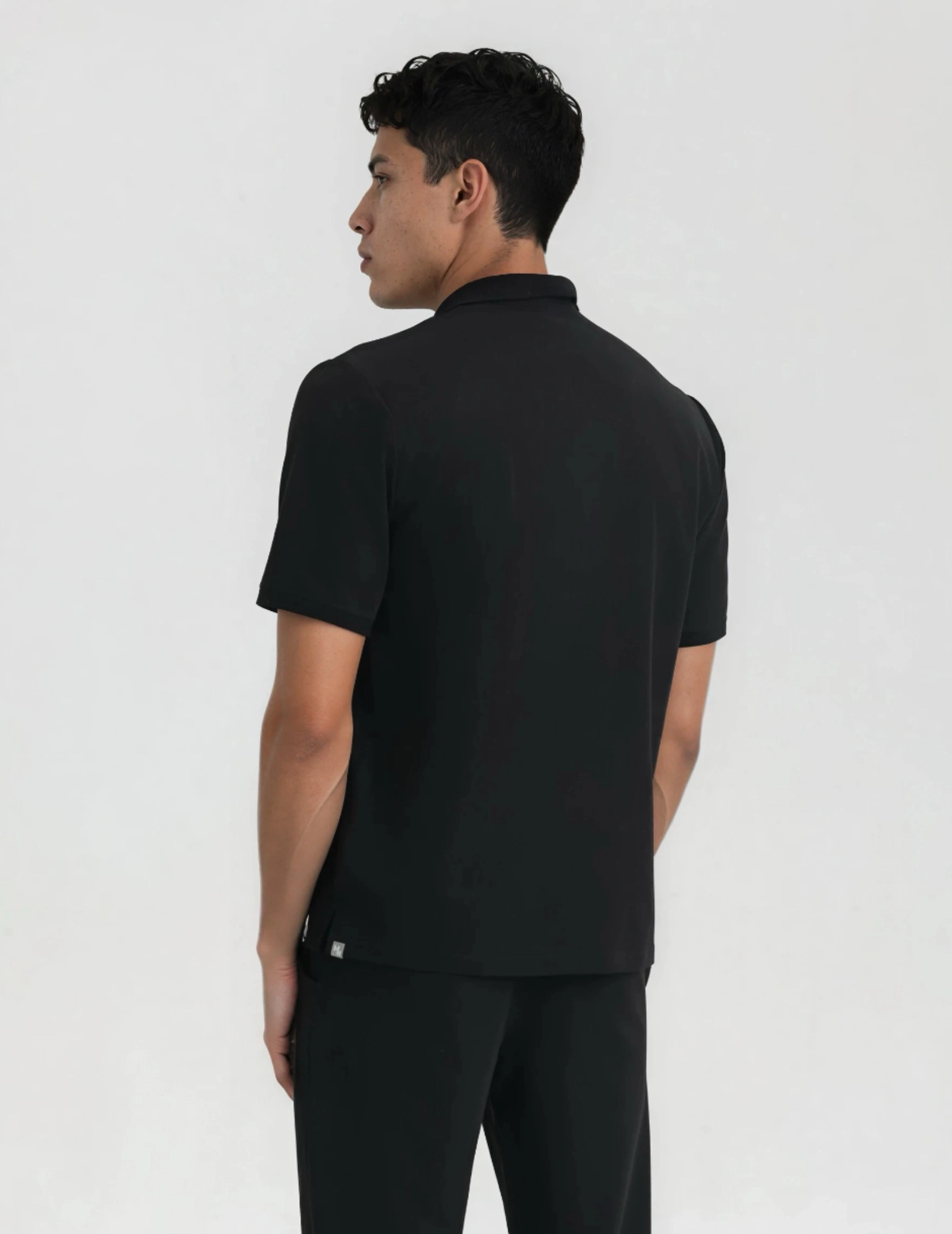 Férfi Orvosi Galléros Polo – BLACK