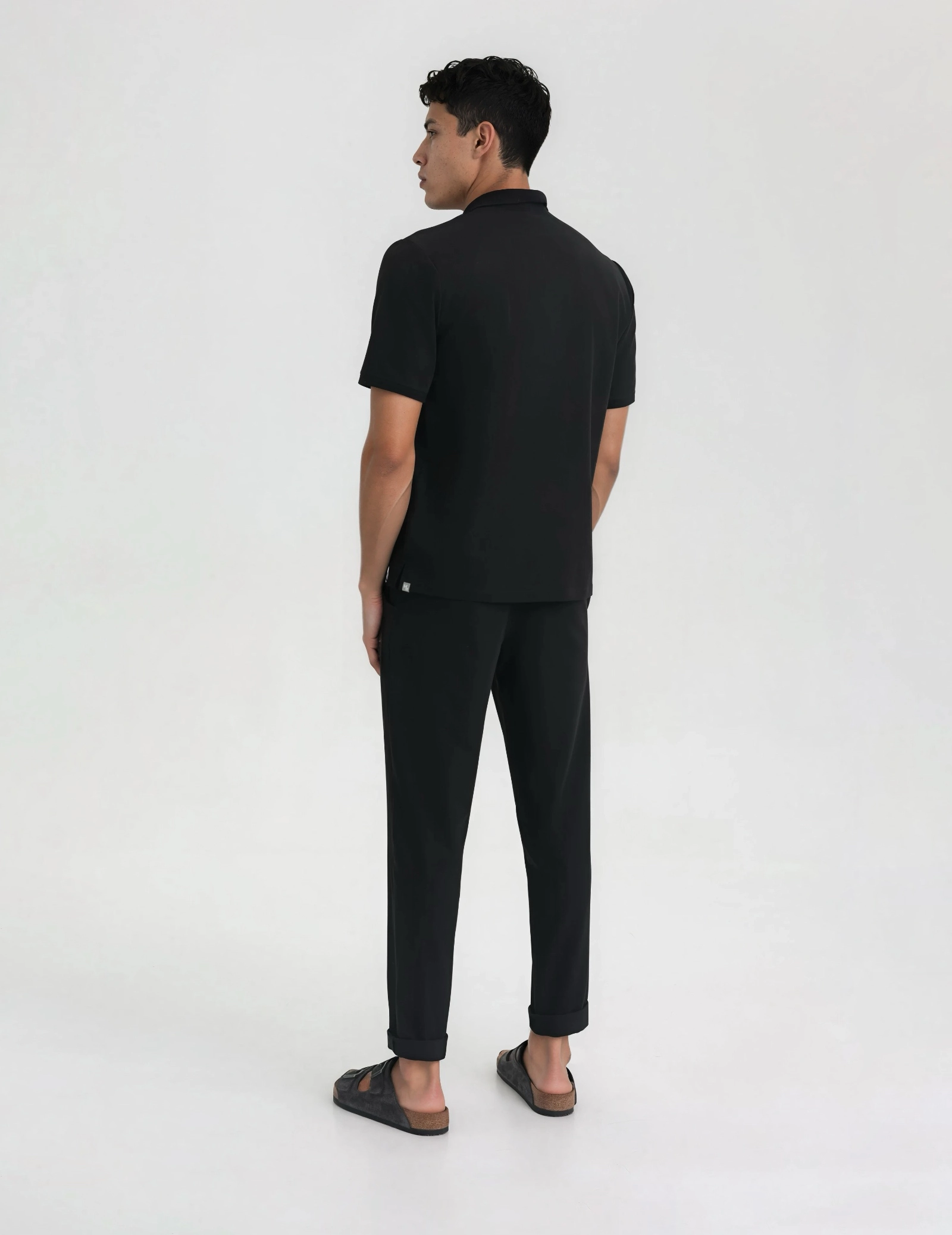 Férfi Orvosi Galléros Polo – BLACK