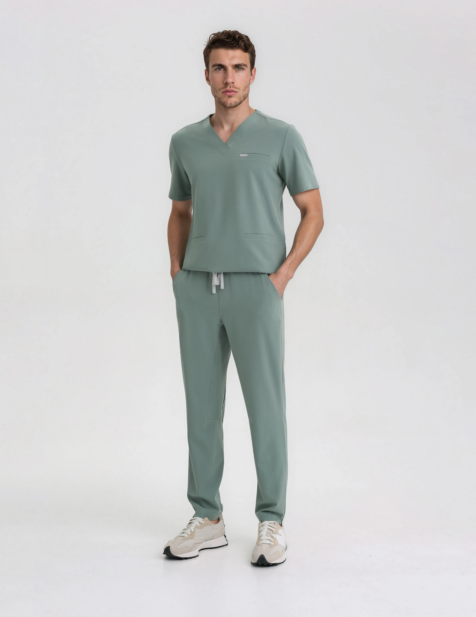 Férfi Orvosi Nadrág Basic - DUSTY GREEN